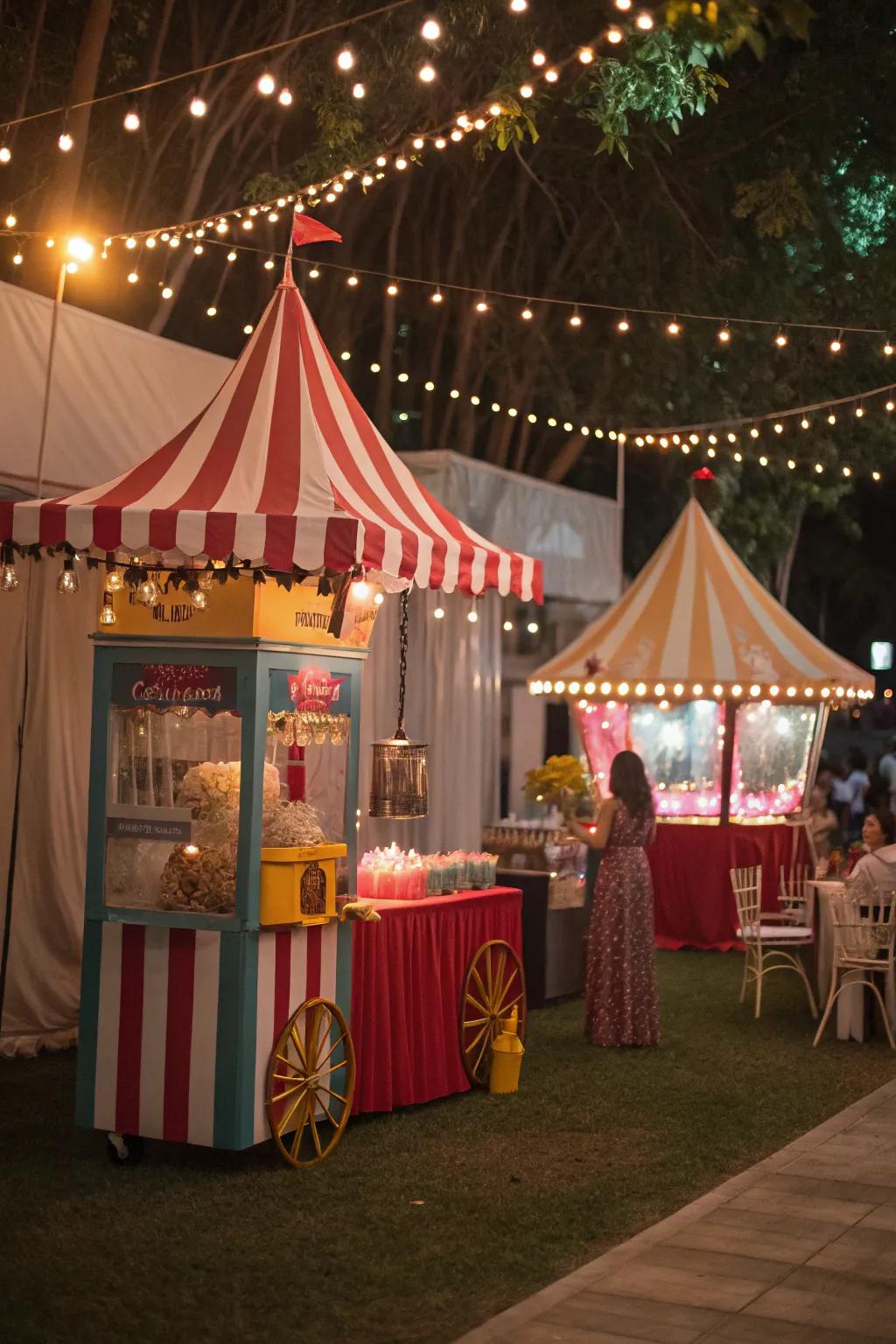 A vintage fair motif that imparts nostalgic elation to any celebration.