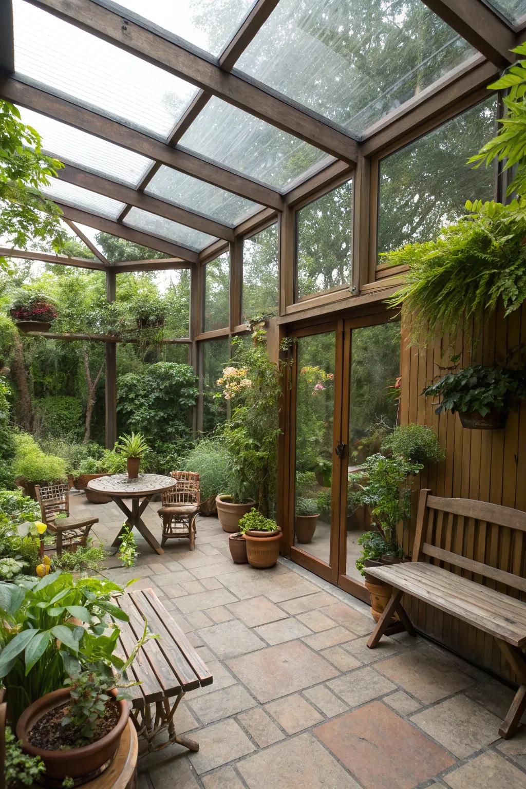 Bring the beauty of nature into your patio shelter.