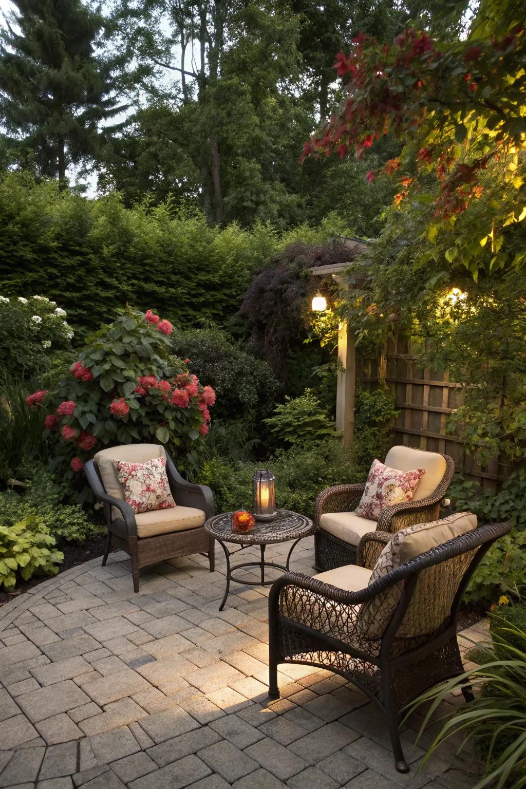 Intimate gathering spots beckon for relaxation and heart-to-hearts.