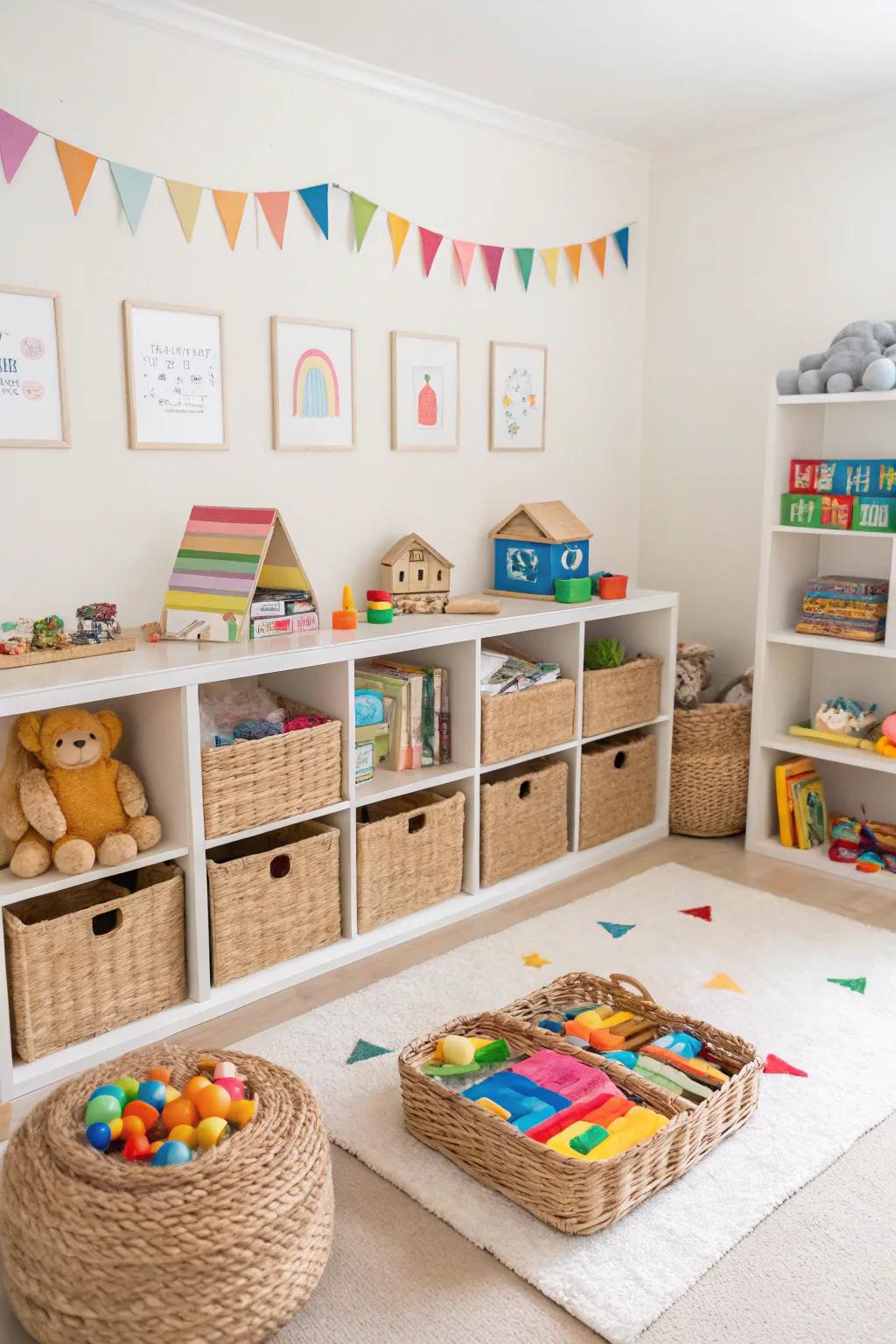 Toy rotation keeps the playroom fresh and engaging.