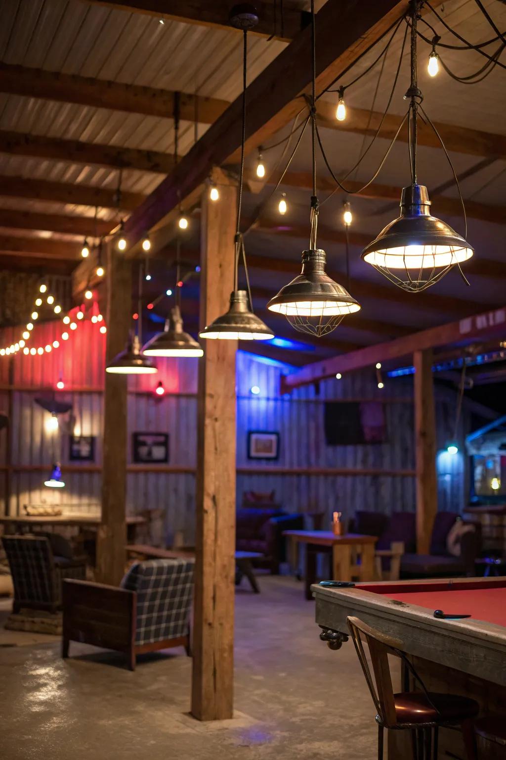 Layered lighting can establish the ideal ambiance within your man cave.