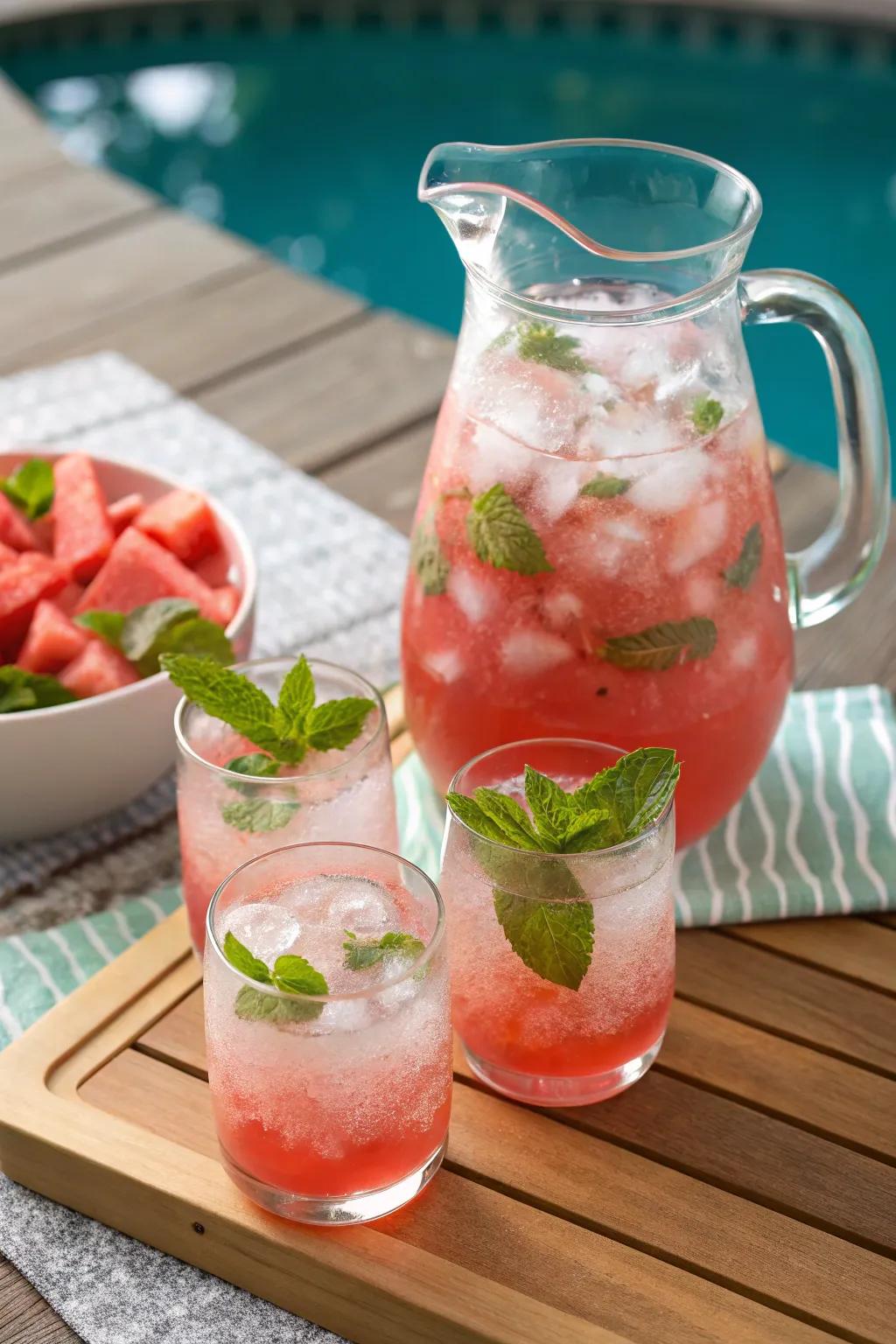 Quench your thirst with refreshing watermelon lemonade.