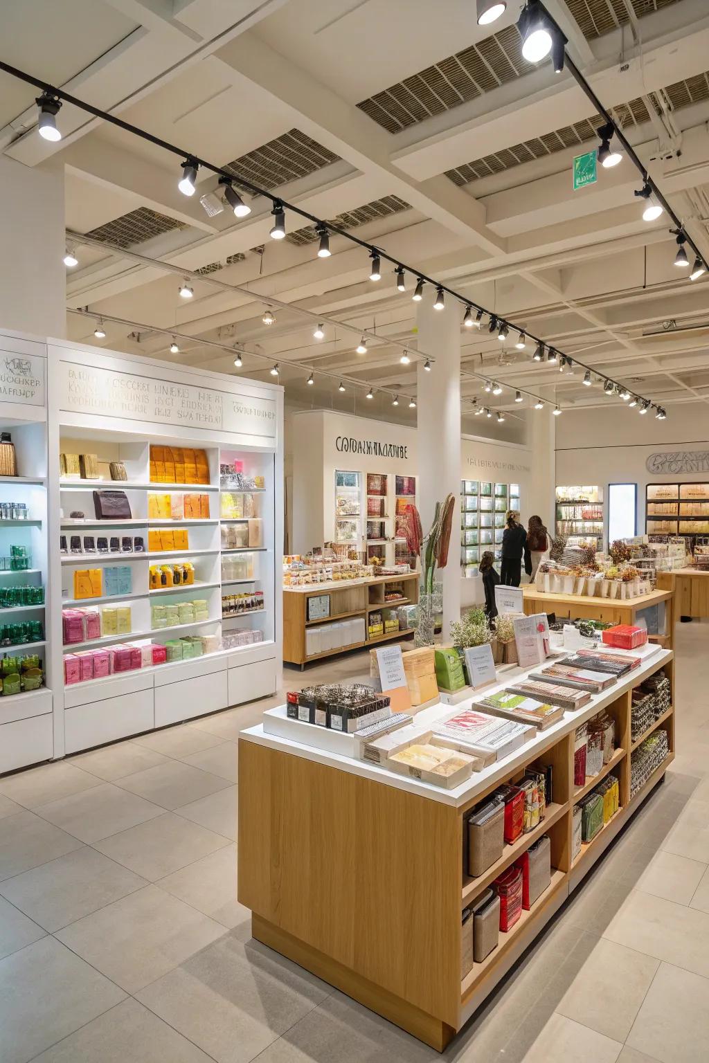 Spacious designs invite shoppers to discover the offerings at their own pace.