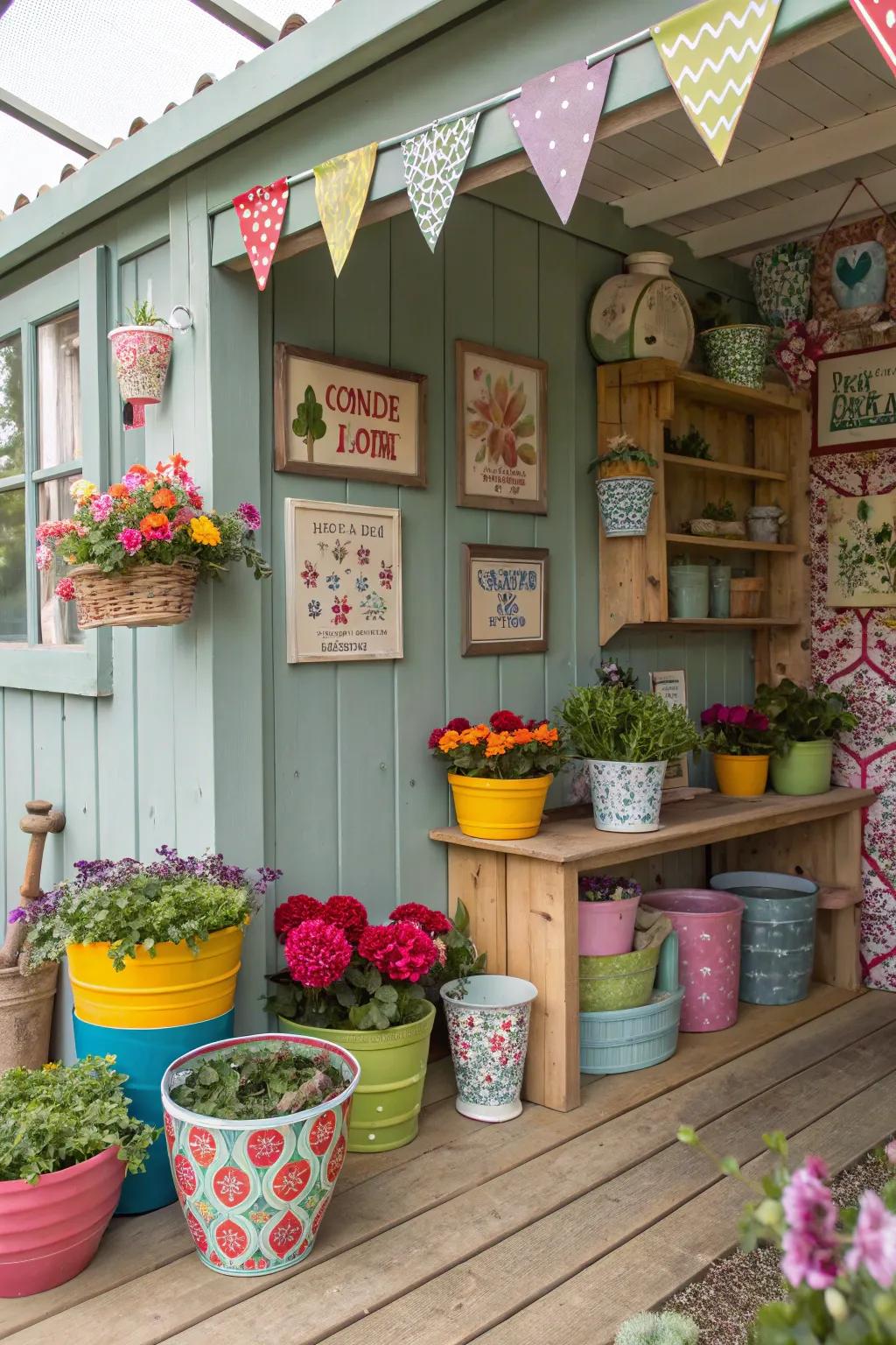 A potting shed displaying personality and charm.