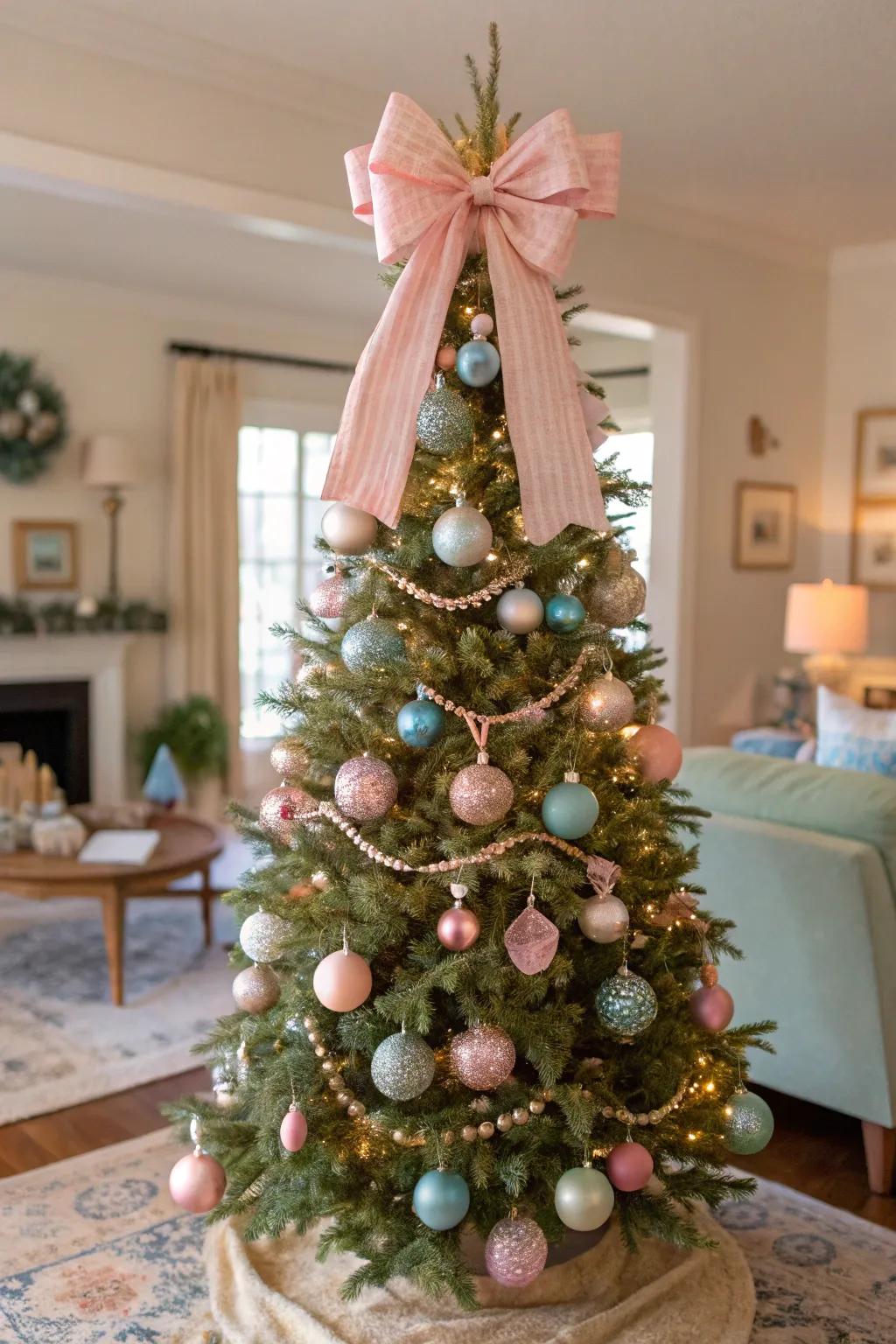 A delicate and stylish preppy Christmas conifer.