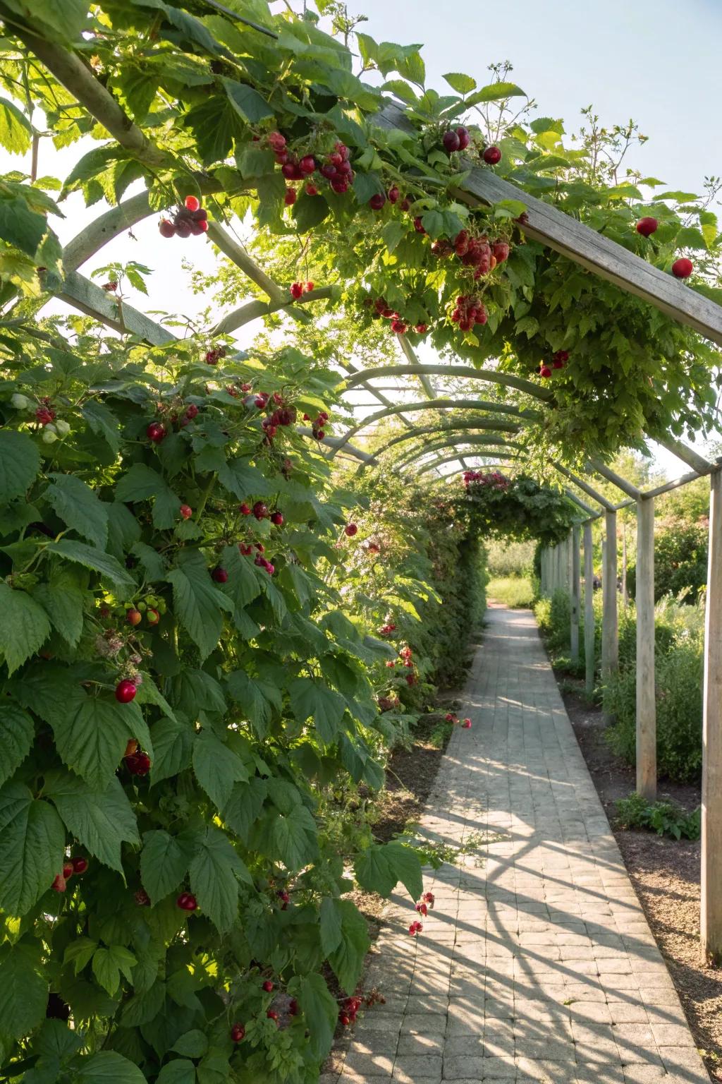 A Transverse Trellis ideal for bolstering lateral raspberry proliferation.