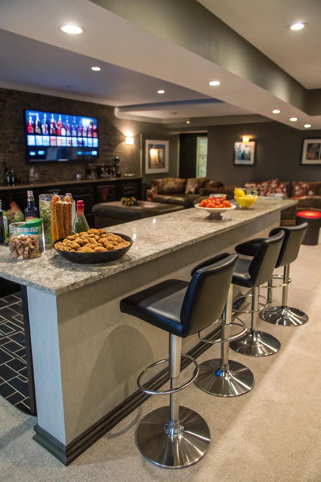 A snack and sip station for ultimate convenience.