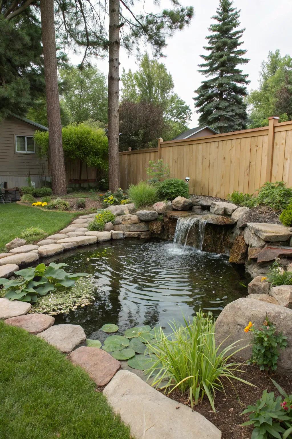 Water features provide serenity and focus to your backyard design.