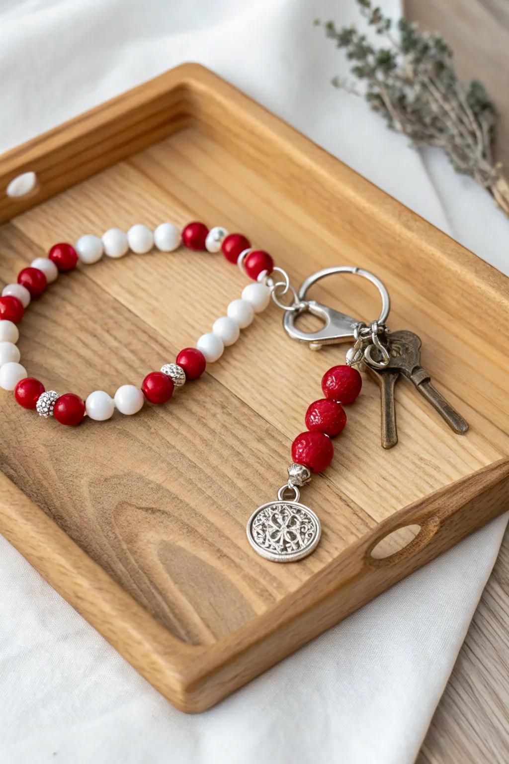 Craft personalized key fobs with a beaded twist.