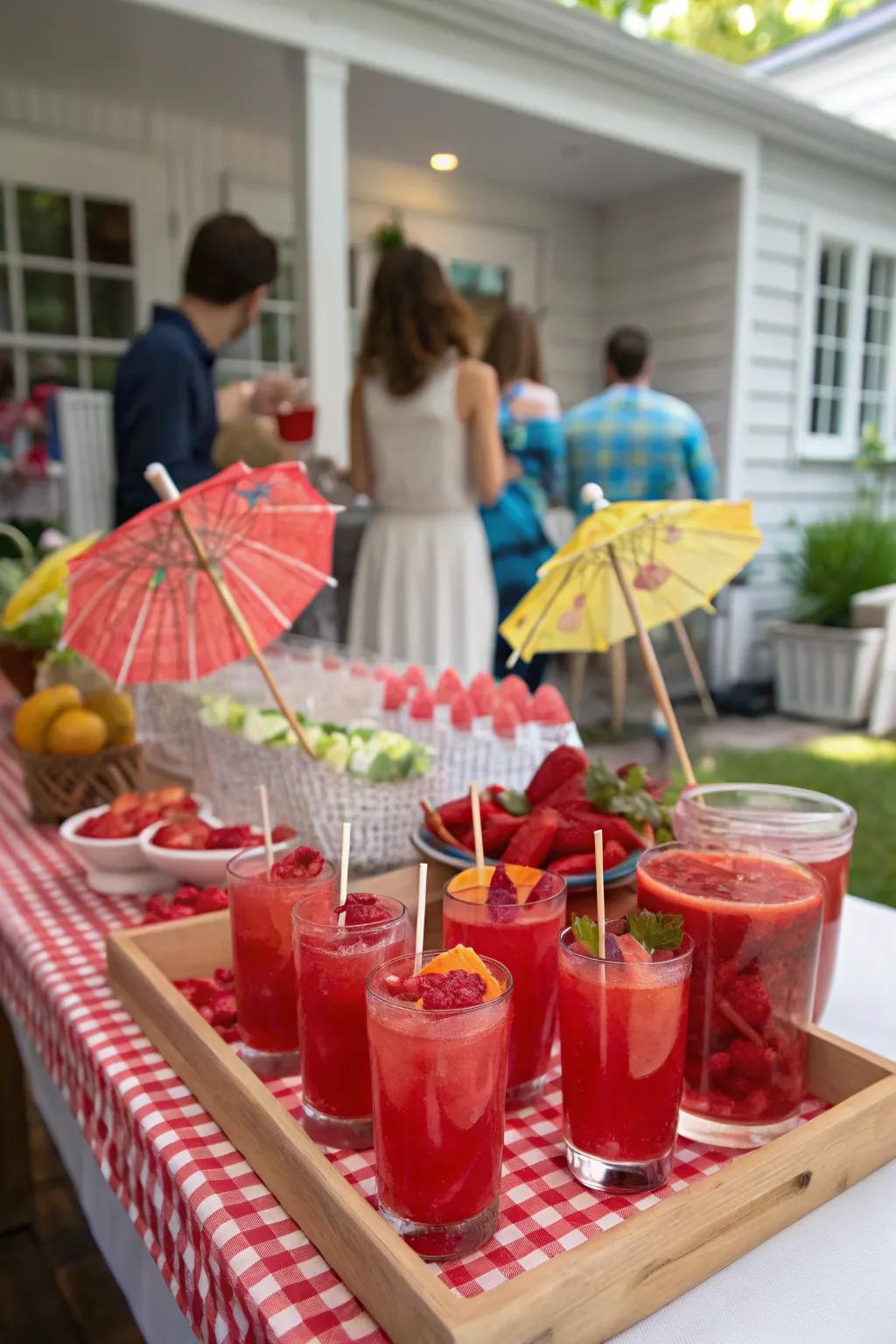 Invigorating rouge cocktails to sustain elevated spirits.