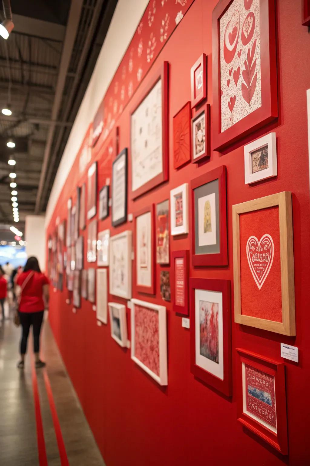 Artwork that features shades of red perfectly enhances the room's decor.