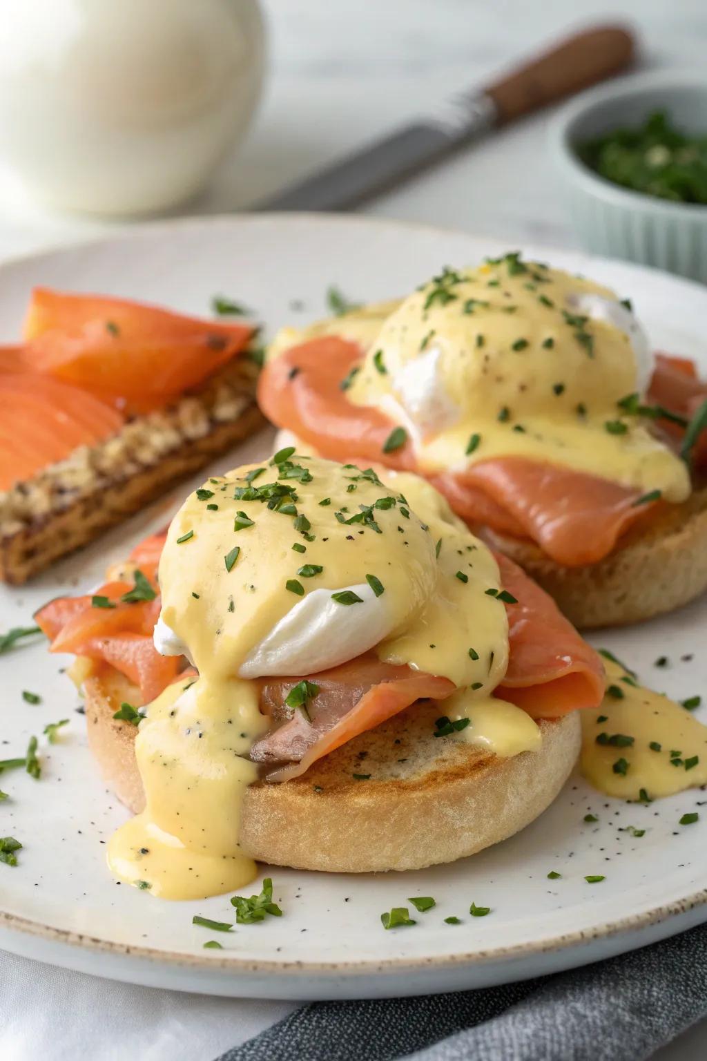 Elevate your breakfast with a luxurious version of Benedict Eggs.