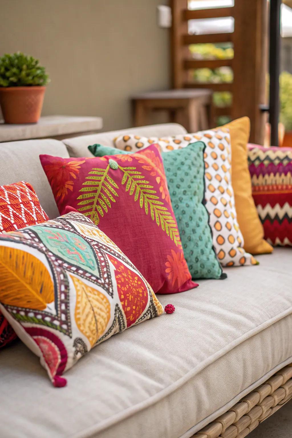 Decorative pillows add pigment and coziness.