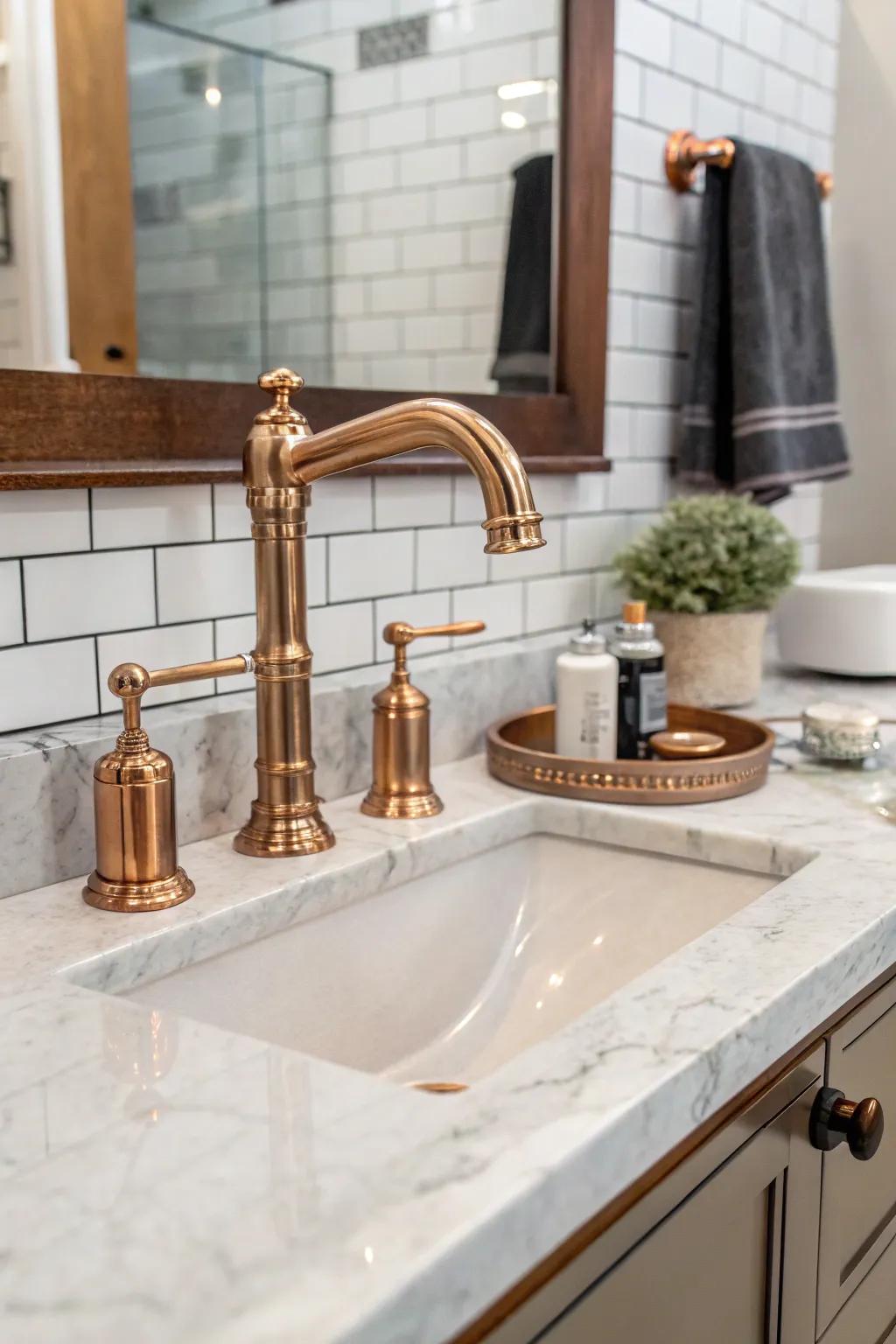 Blending alloys adds sophistication to rustic décor.