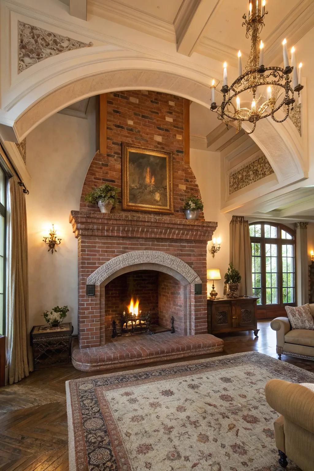 Arched designs give any fireplace a vintage feel.