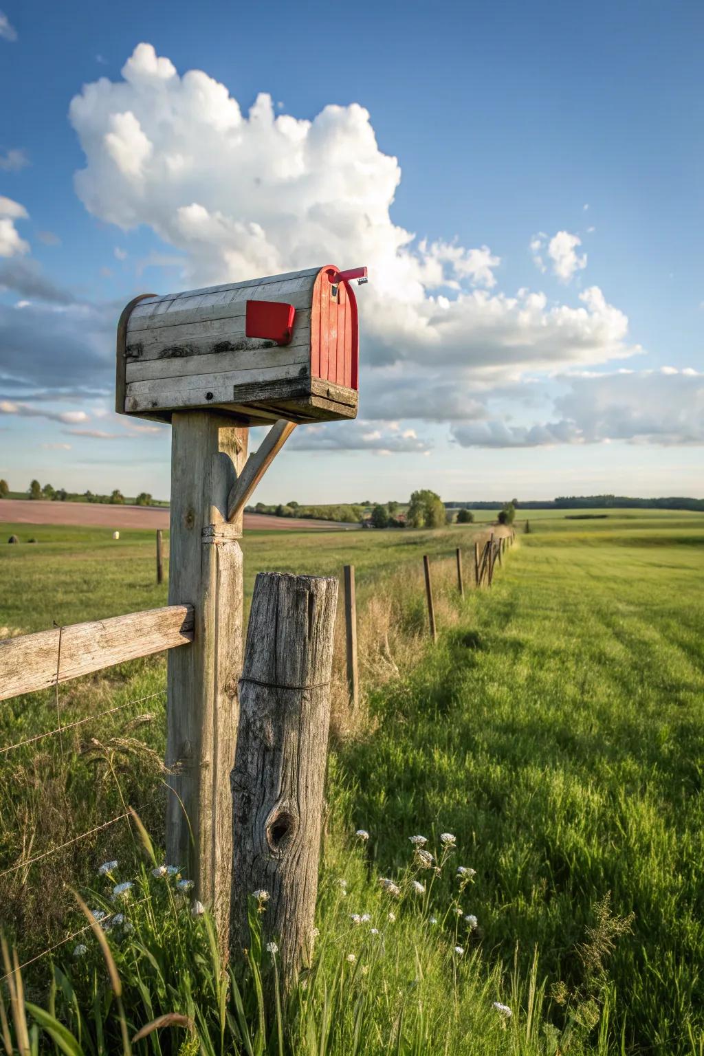 Reclaimed barn lumber infuses this mailbox stand with history and character.