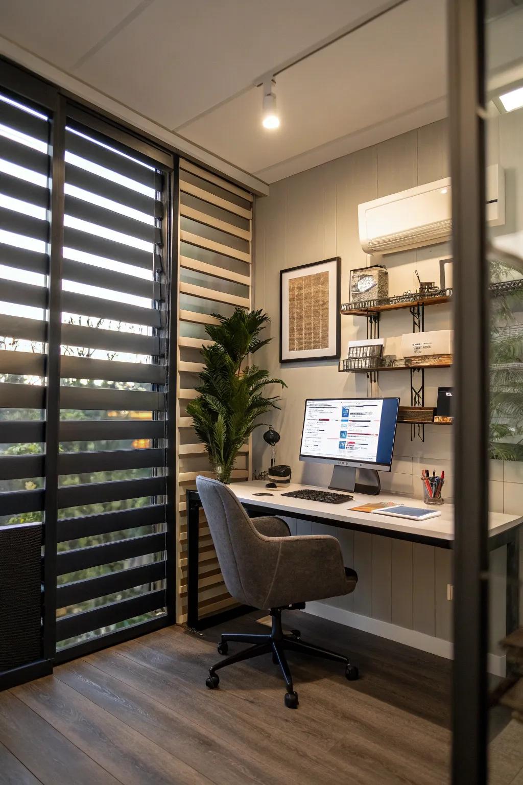 Adjustable slats in screen walls ensure both seclusion and elegance.