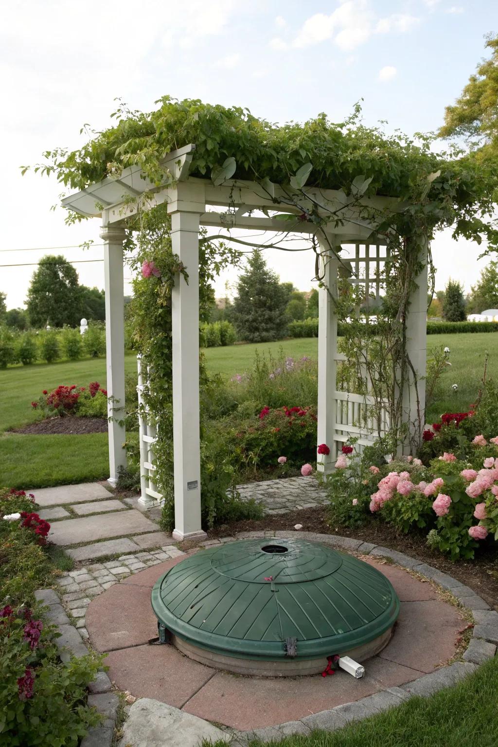 Pergolas introduce both grandeur and charm to outdoor settings.