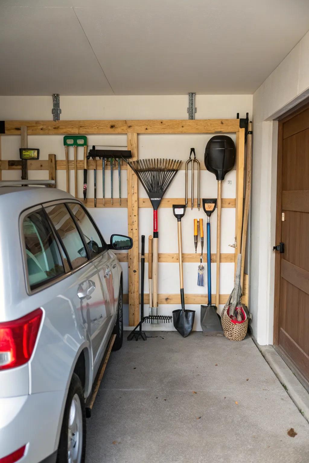 Have your garden tools tidy and within reach.