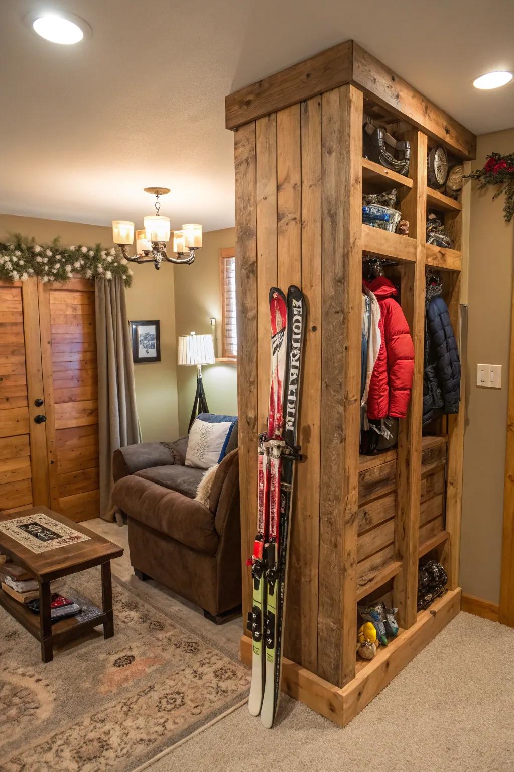 Design harmony helps ski storage become part of the beauty of the home.