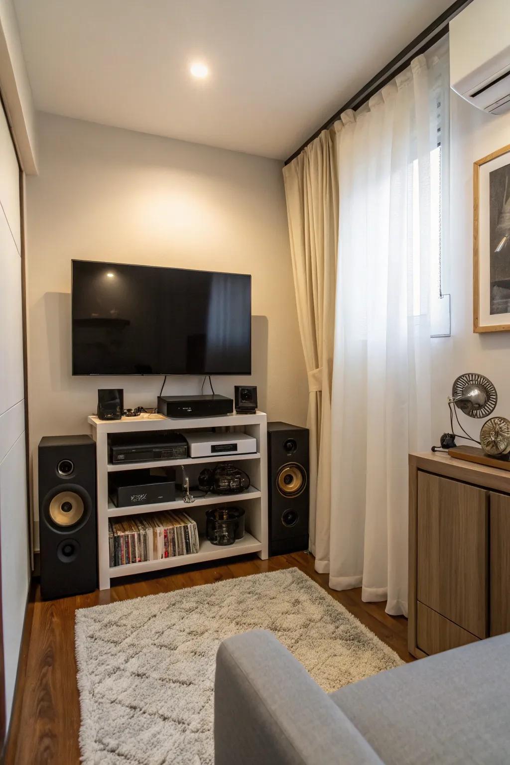 A streamlined amusement configuration complements the tranquil atmosphere of this cigar area.