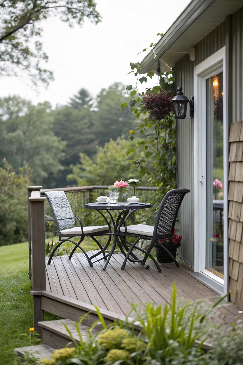 An efficient, multi-purpose arrangement on a compact deck.