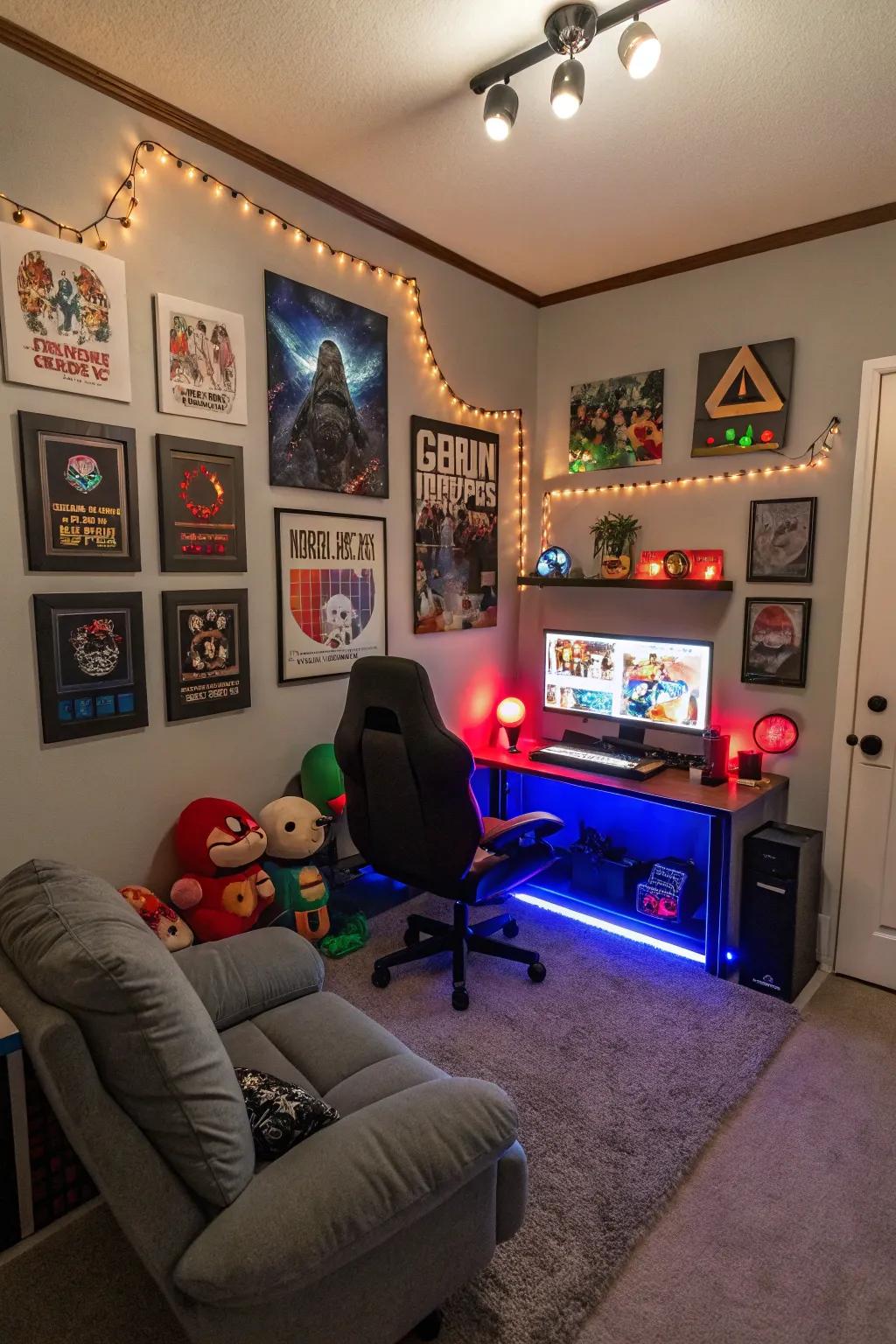 Customized decor breathes gaming to life.