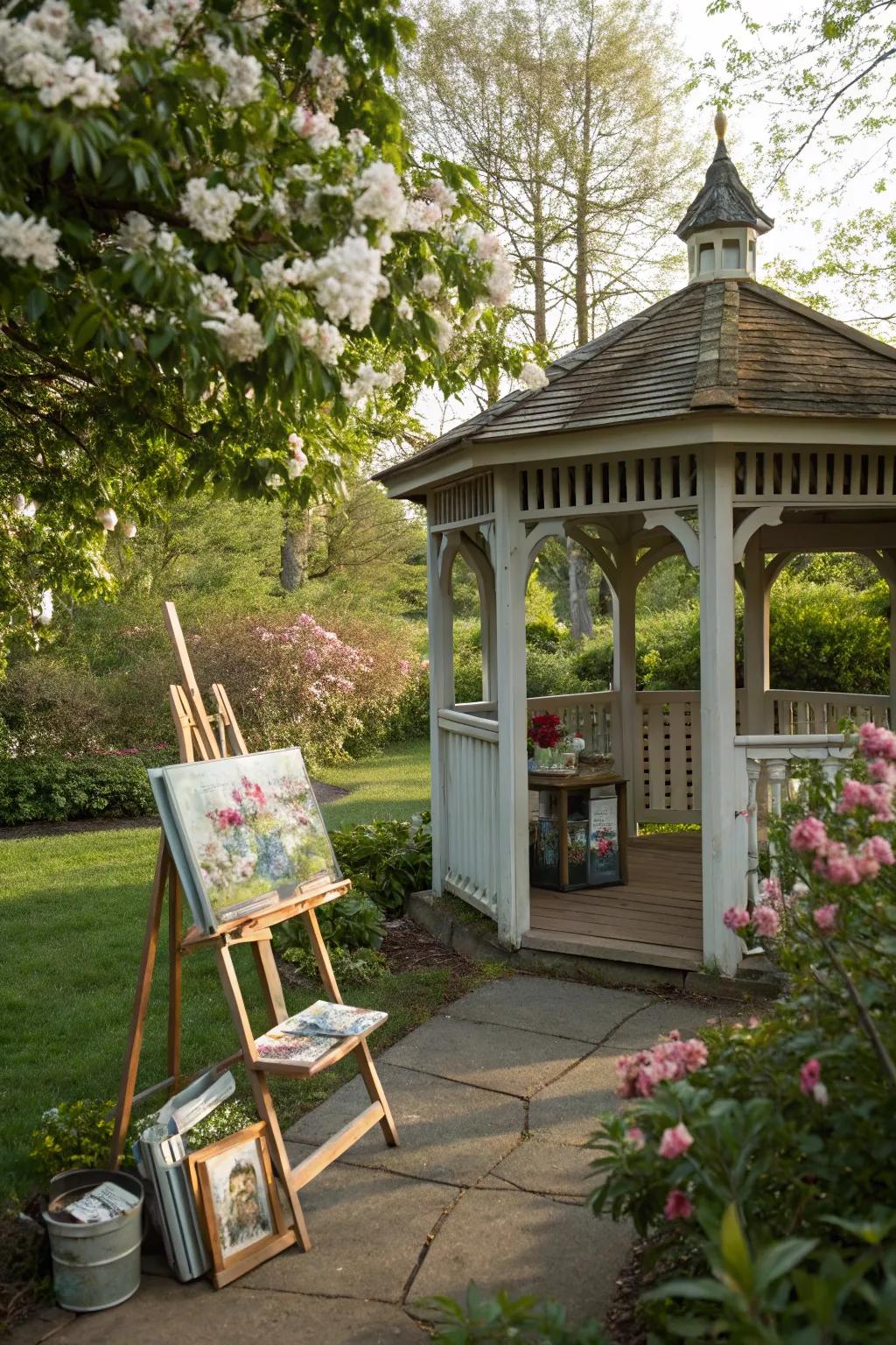 Allow creativity to flow in your pavilion art studio.