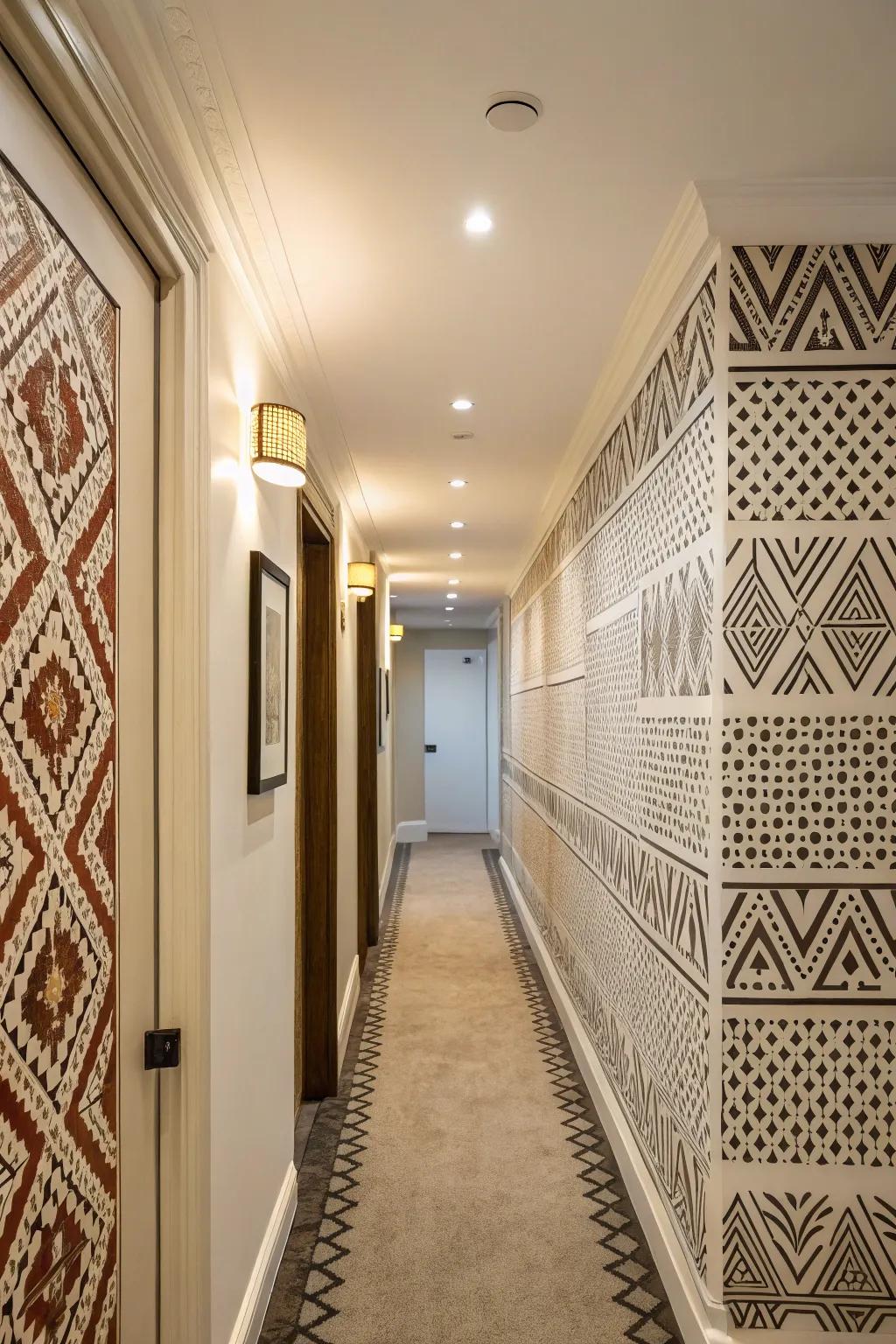 A feature wall can add character and depth to your narrow hallway.