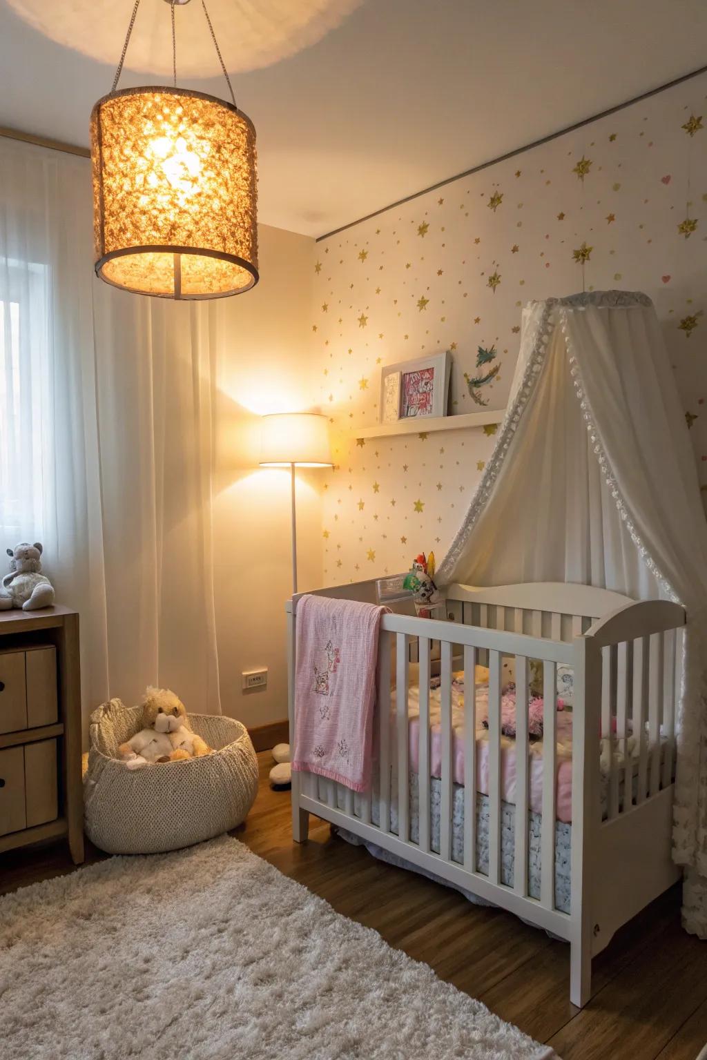 Wall-mounted lights conserve area and boost functionality.