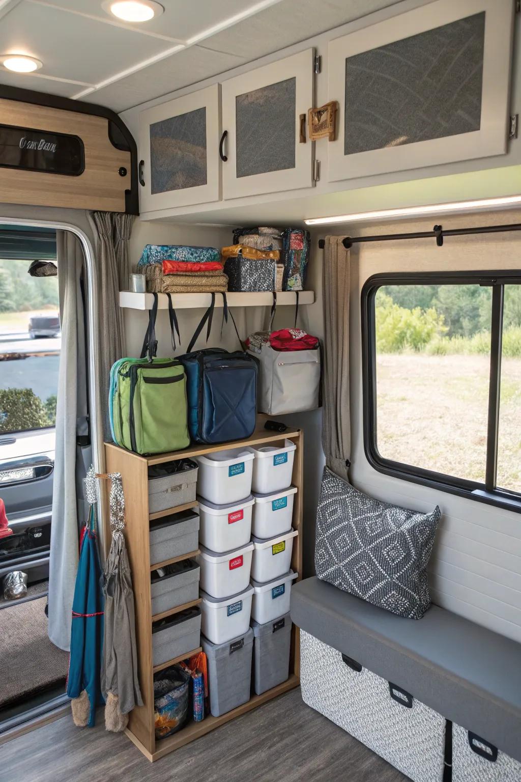 Innovative storage solutions ensure your RV remains clutter-free and efficient.