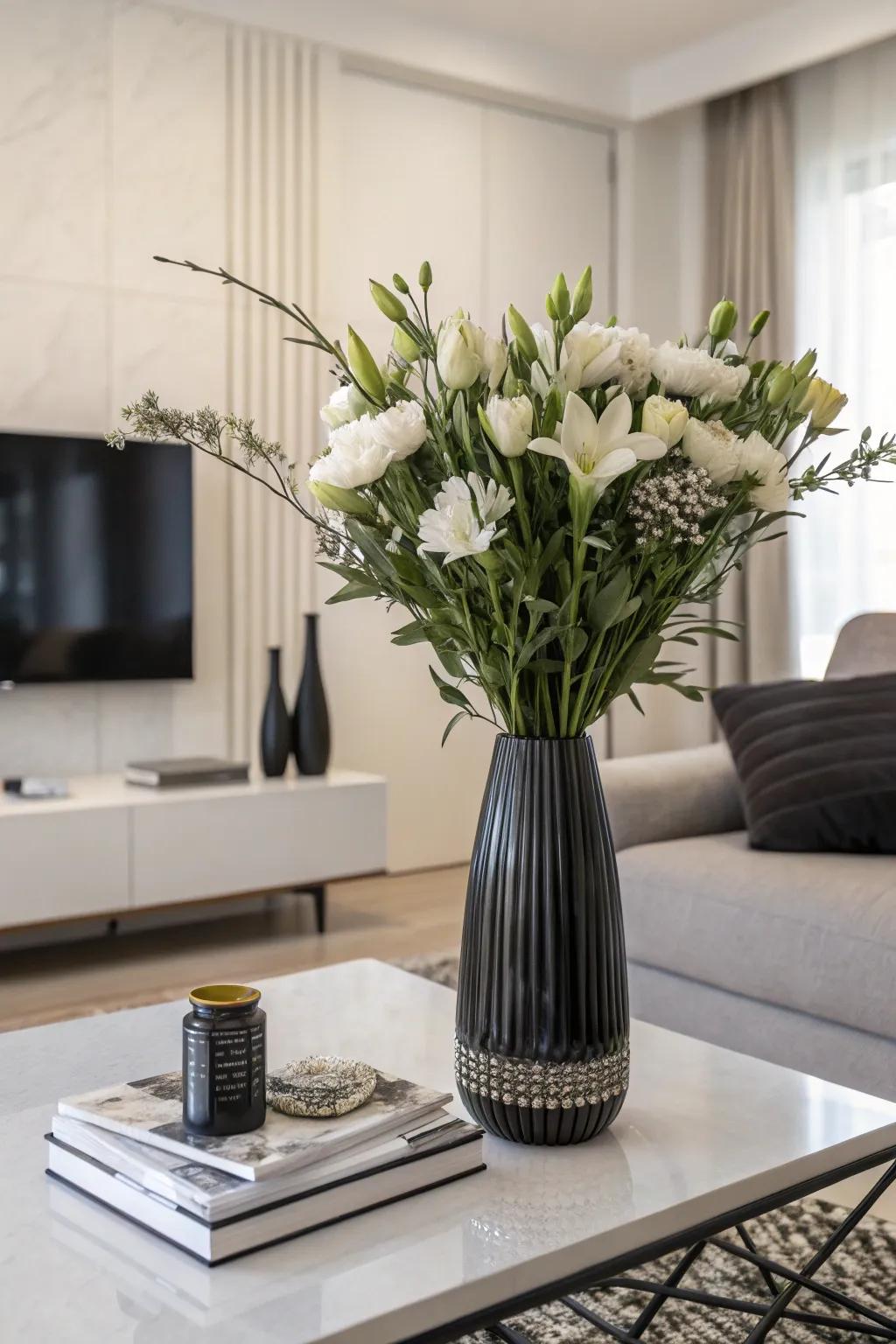 Single shade flowers fit seamlessly into a modern minimalist decor.