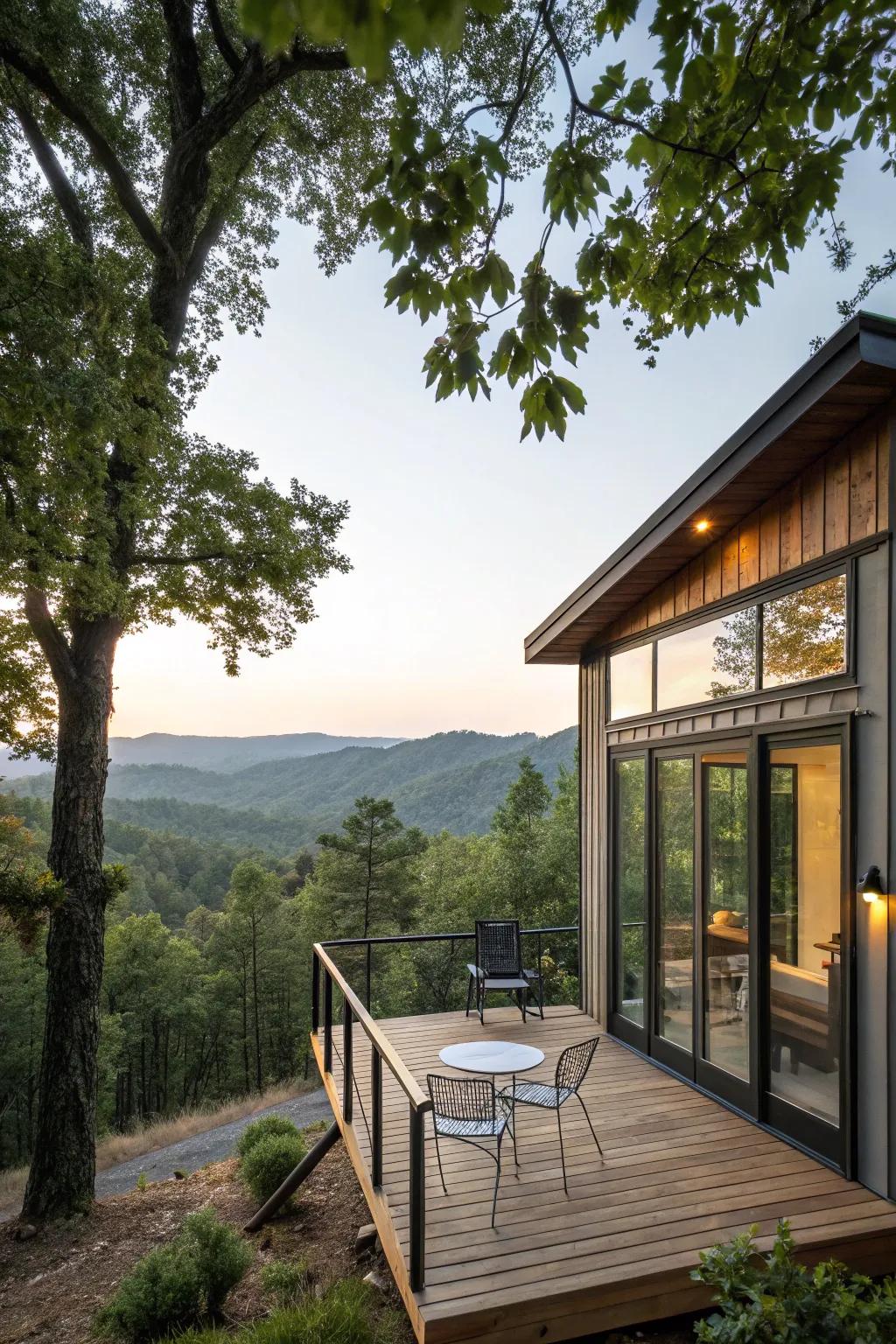 Smooth interior-to-exterior transitions enrich the quality of life in small residences.