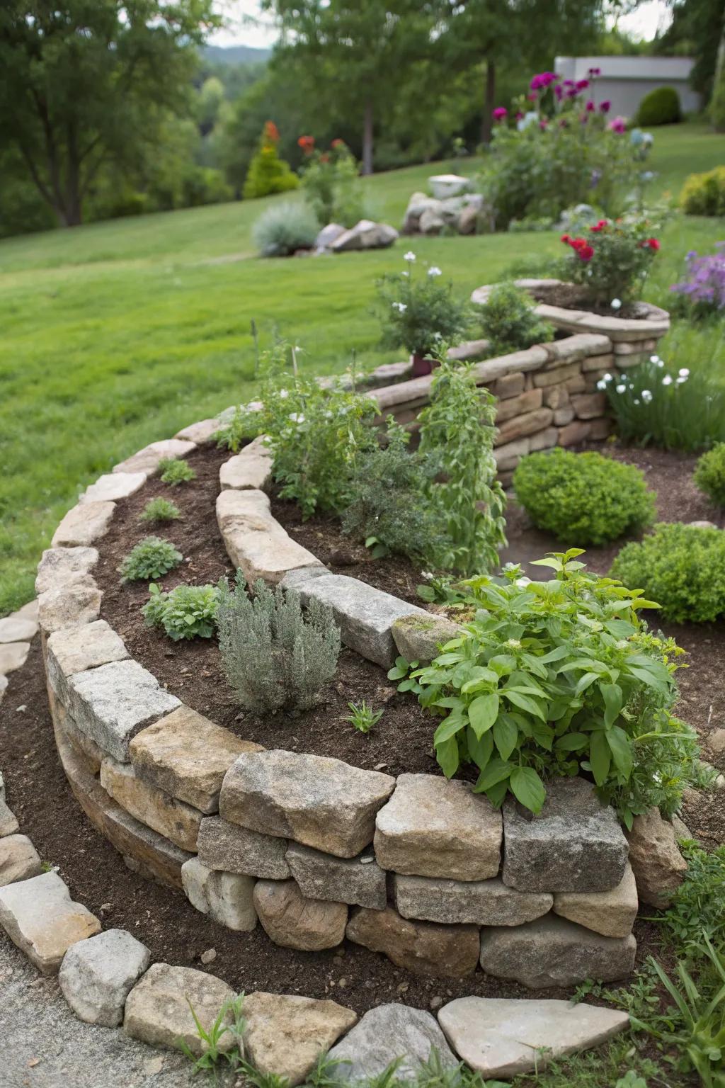 Herb helices furnish a spatially optimized avenue to nurture a heterogeneous assortment of herbs.