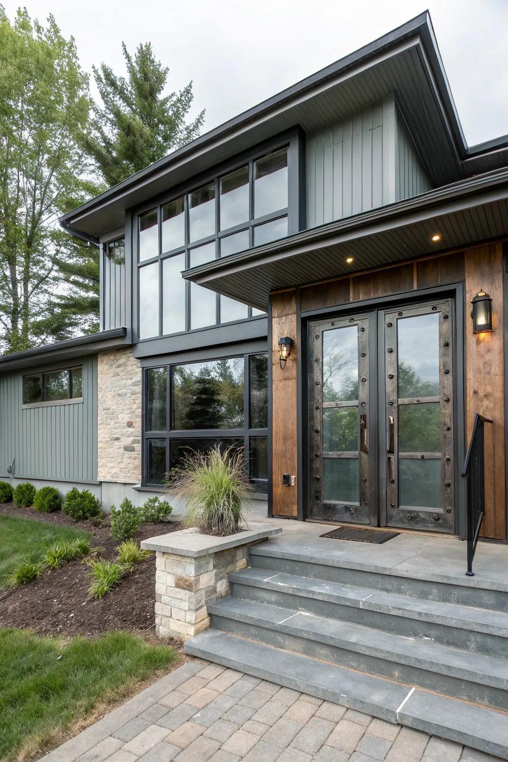 Industrial touches give a contemporary spin to traditional designs.
