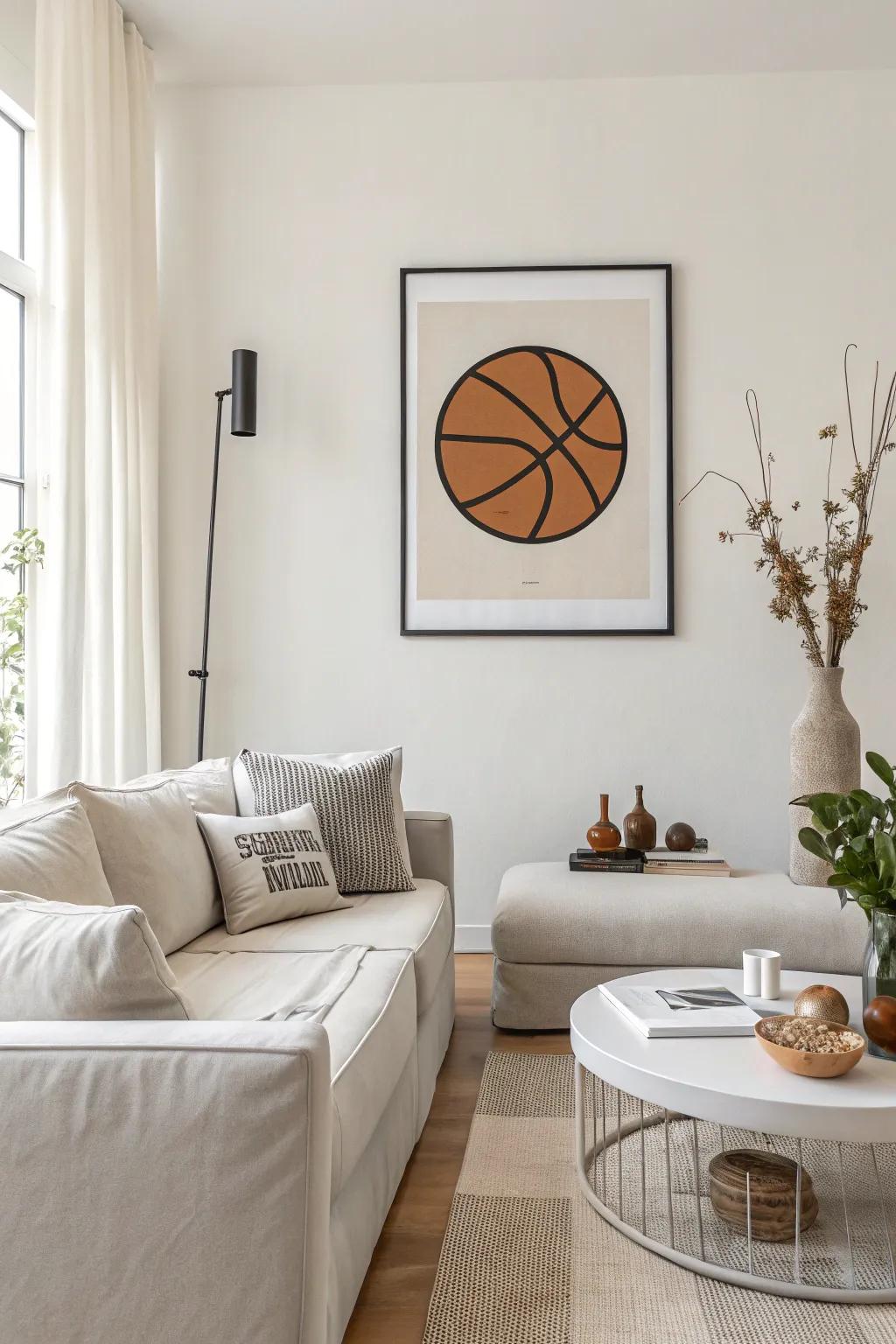 Embrace subtlety through minimalist athletic symbol arts.