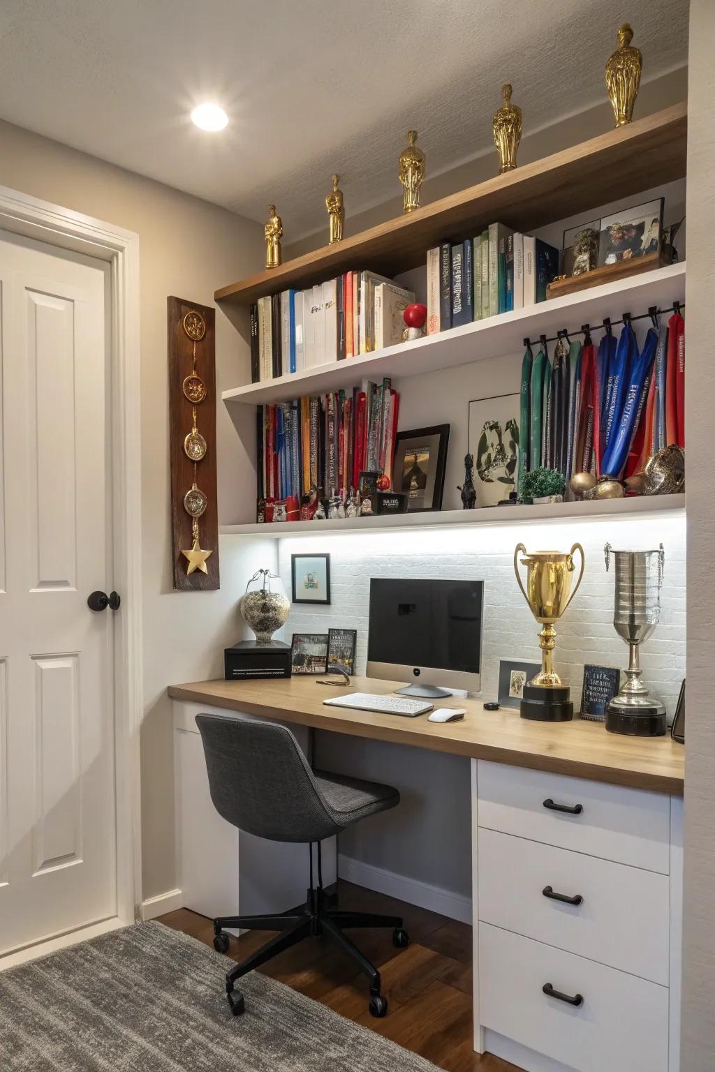 Display your accomplishments with a stylish trophy display.