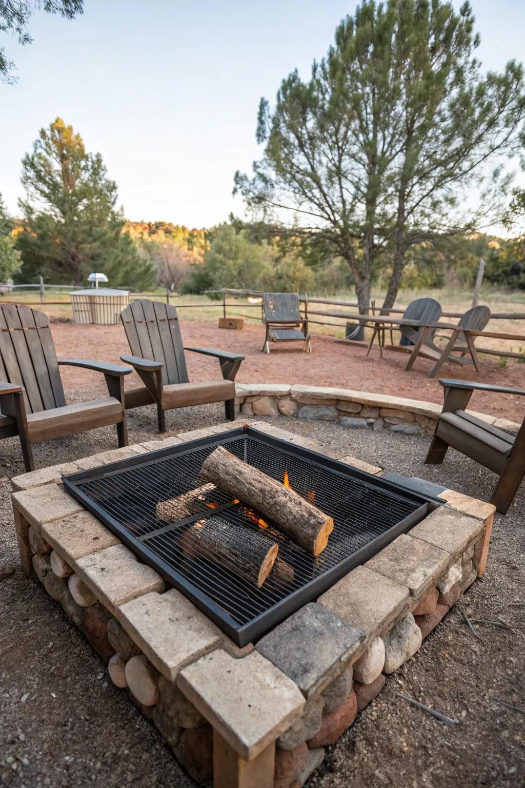 Cooking frameworks amplify a fire pit's utility.