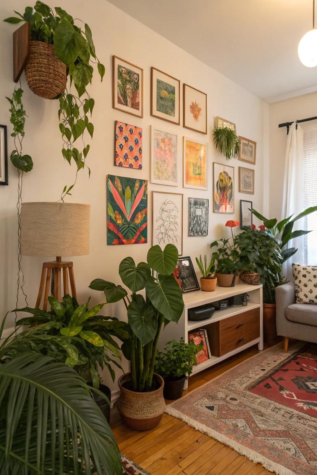 Decorative touches enrich the allure of a studio apartment.