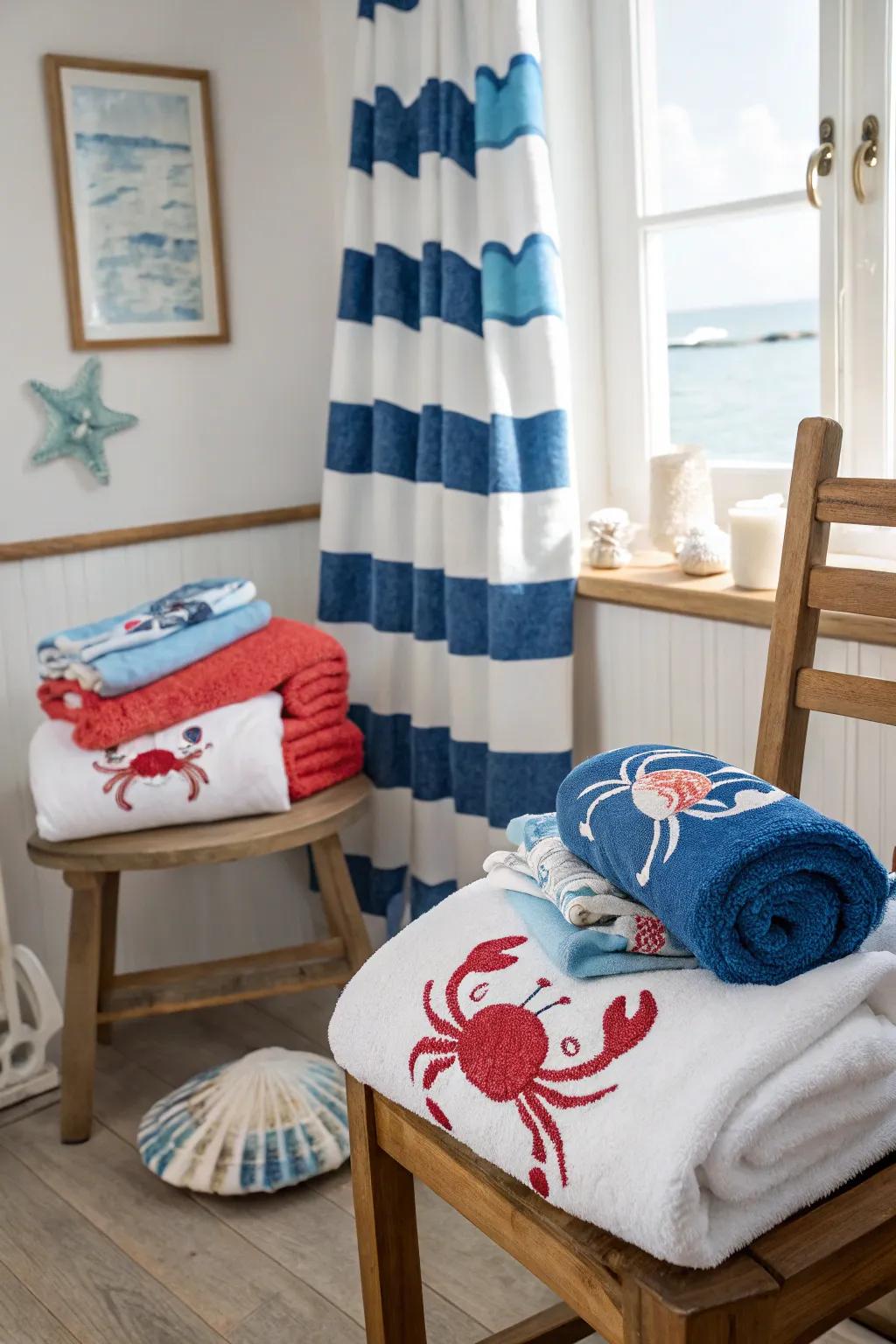 Infuse seaside charm with crab-shaped fabric folds.