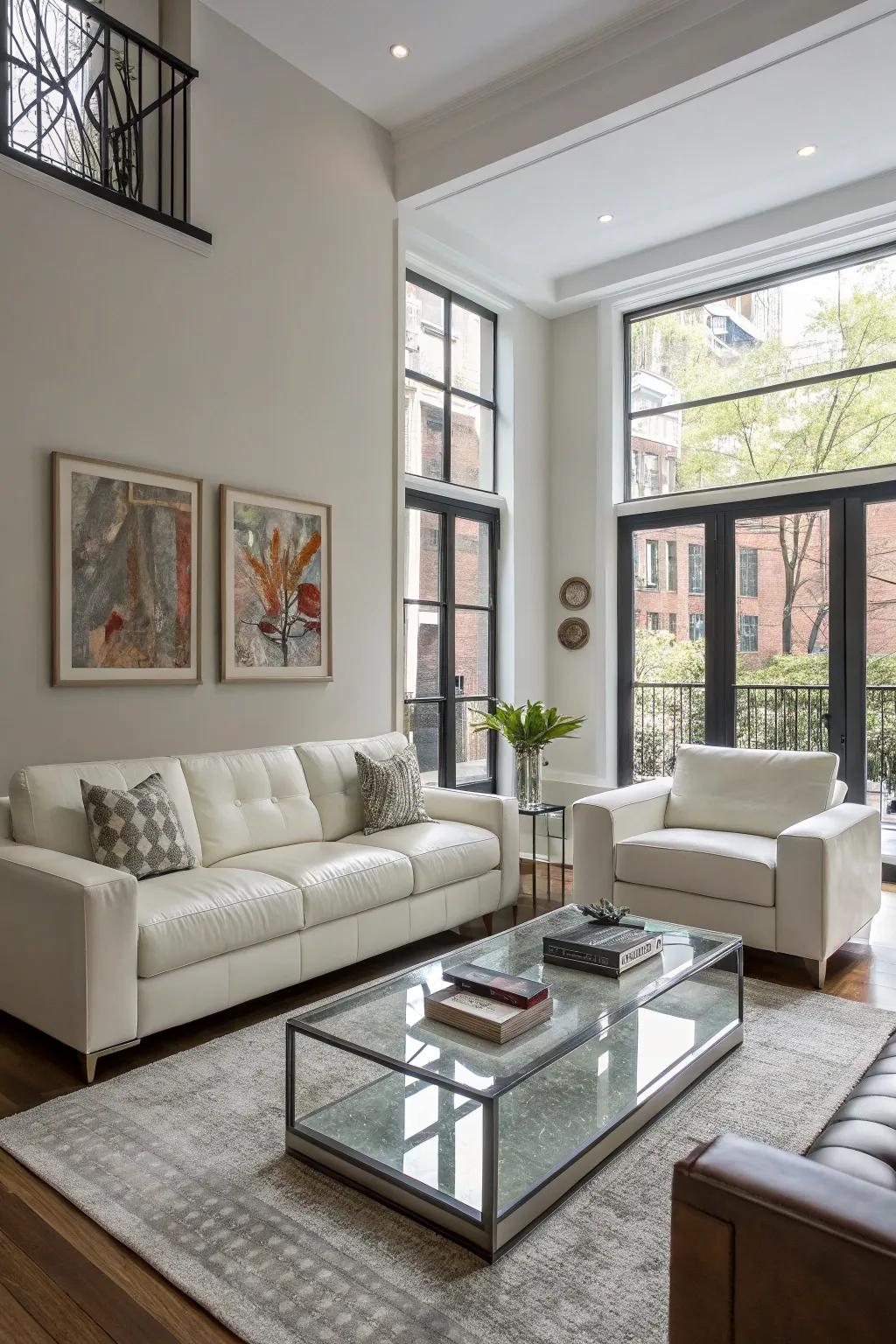 Modern furniture inside a townhouse living room
