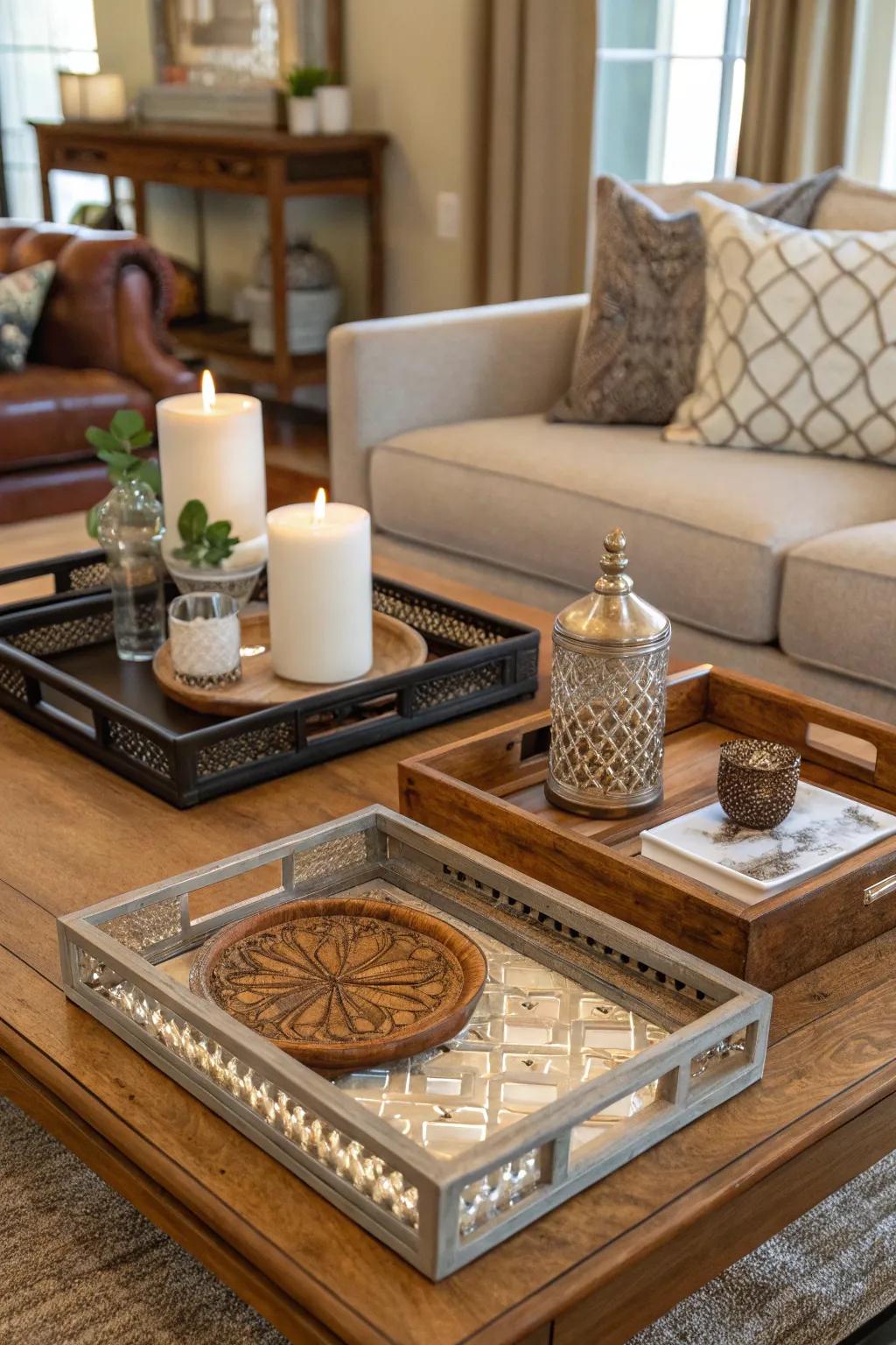 Layer various materials for a visually appealing look.