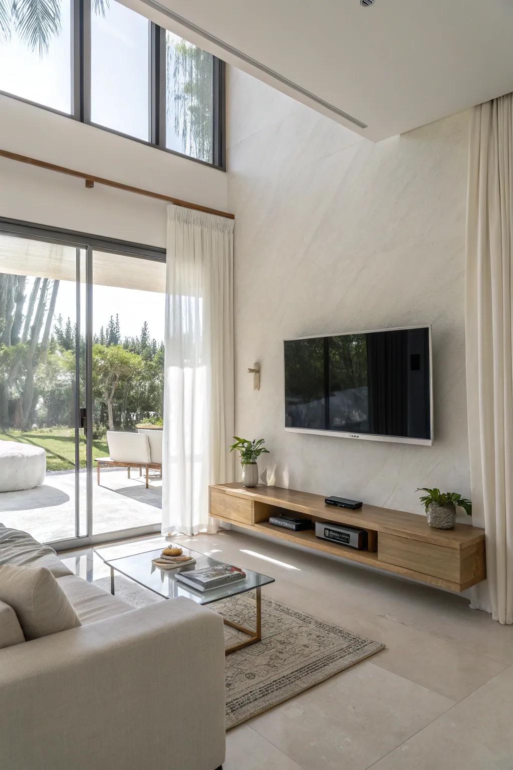 Keep it simple with a minimalist surround-free TV design.