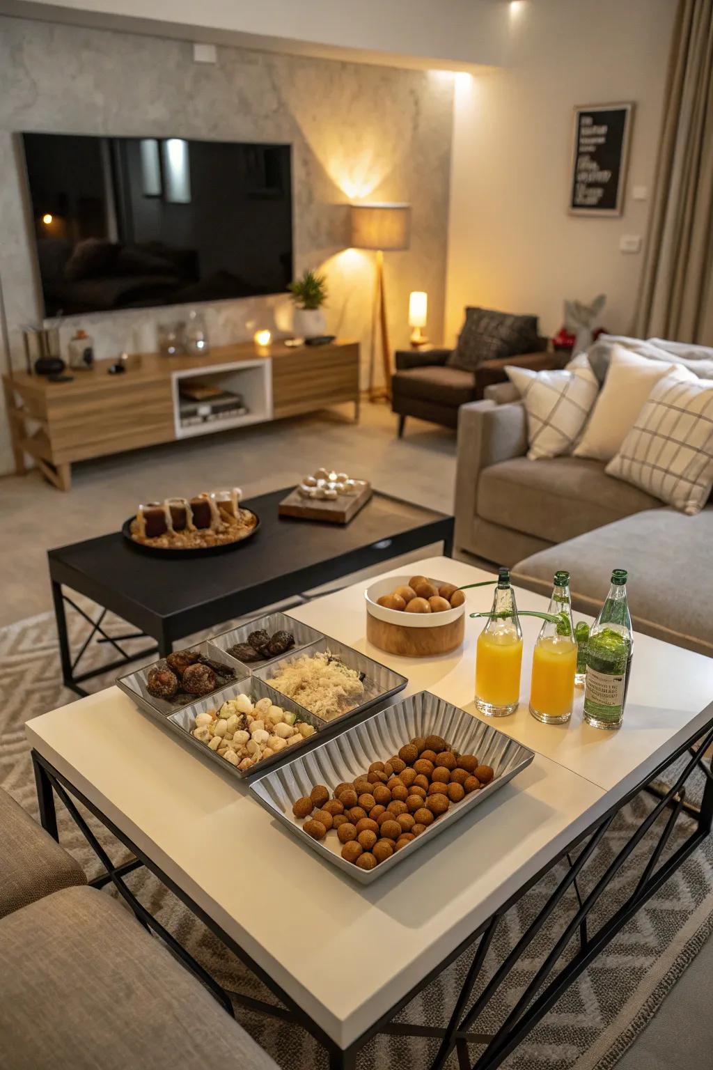 Functional tables ensure everything is conveniently accessible.