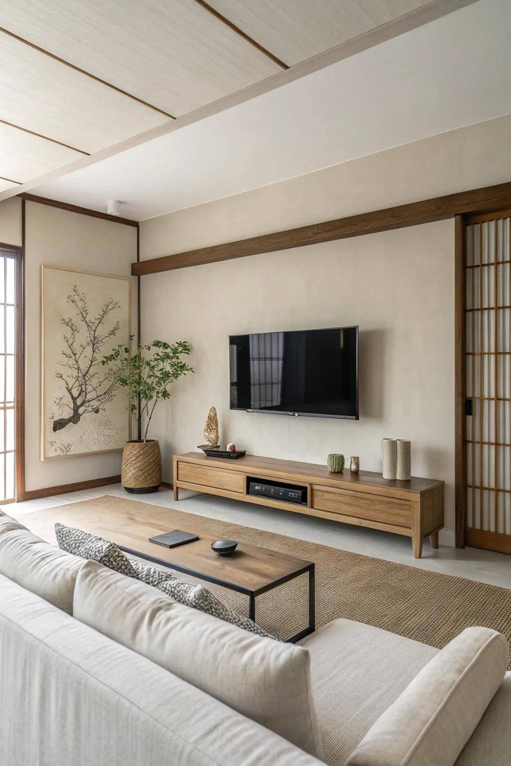 Minimalist aesthetics maintain airy, elegant spaces.