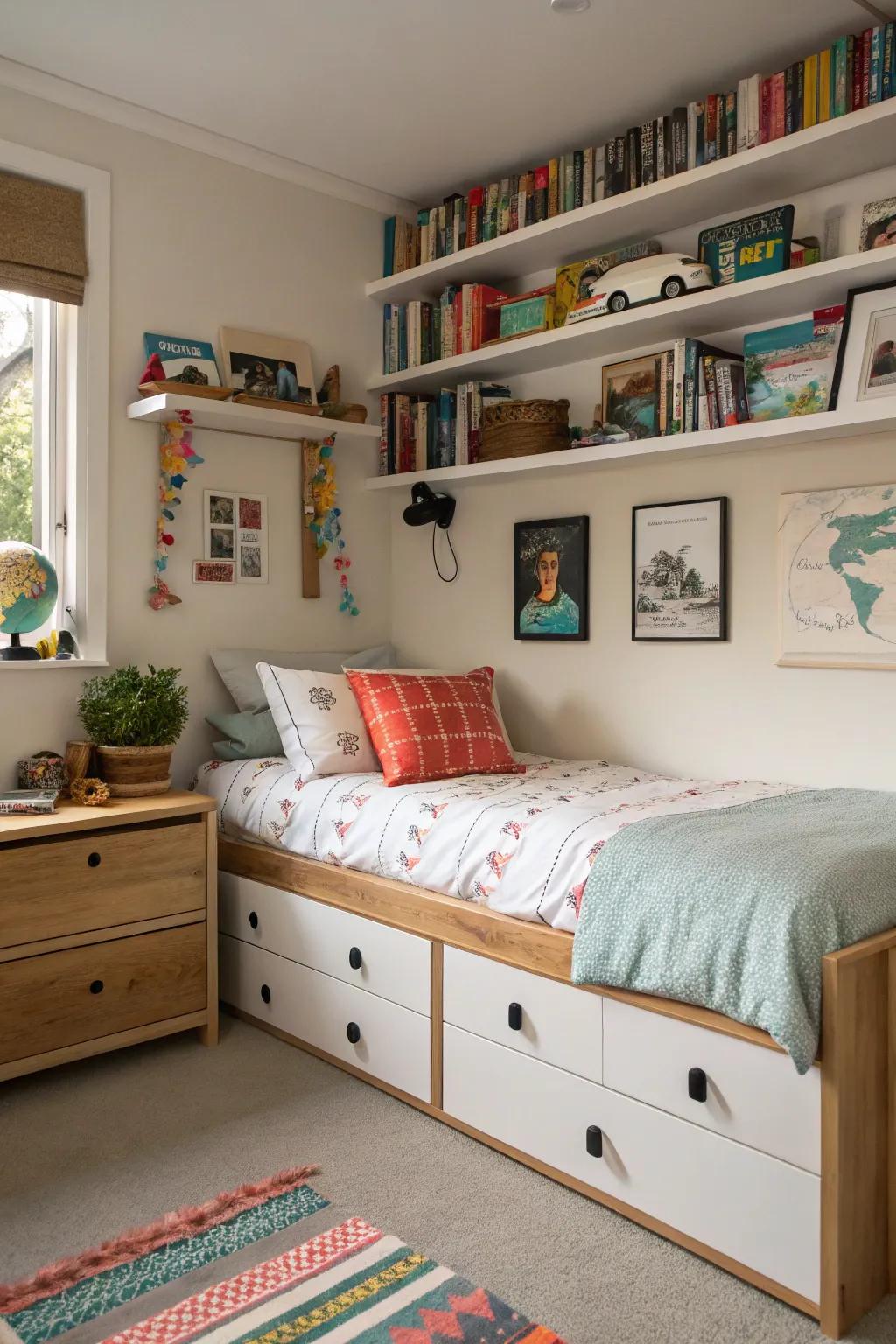 Smart storage solutions keep a tween's room organized and clutter-free.