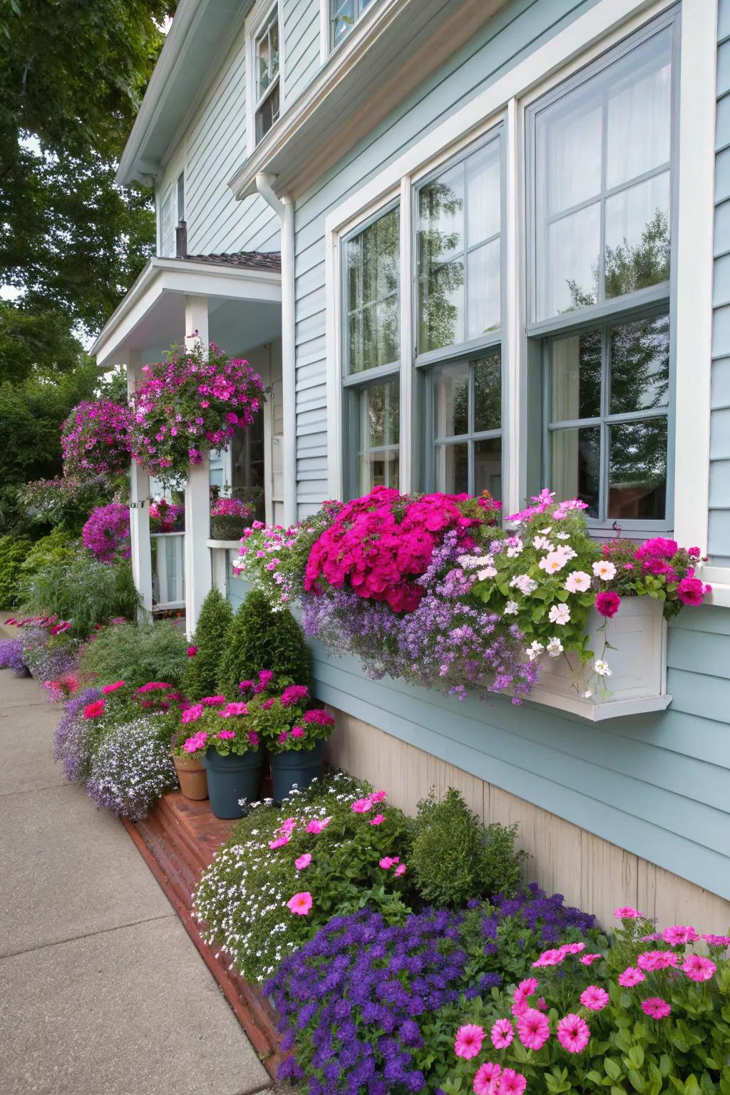 Integrate your garden and residence through clever color matching and coordination.