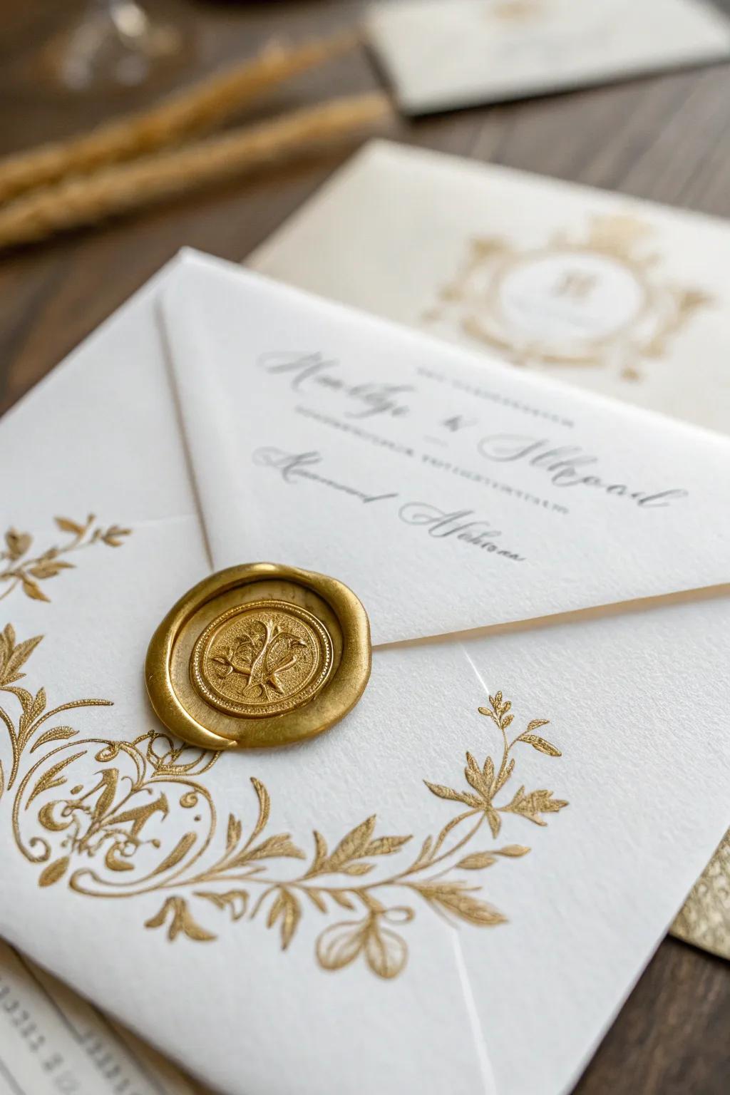 Wax seals convey a vintage hint of elegance.