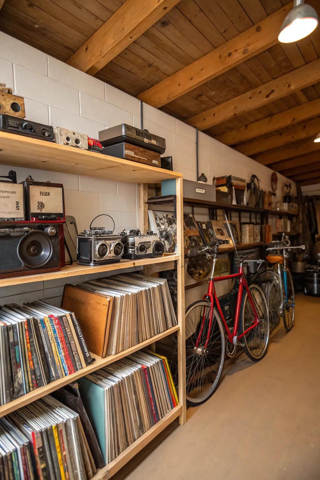 Nostalgic keepsakes append personal narratives to a vintage garage.