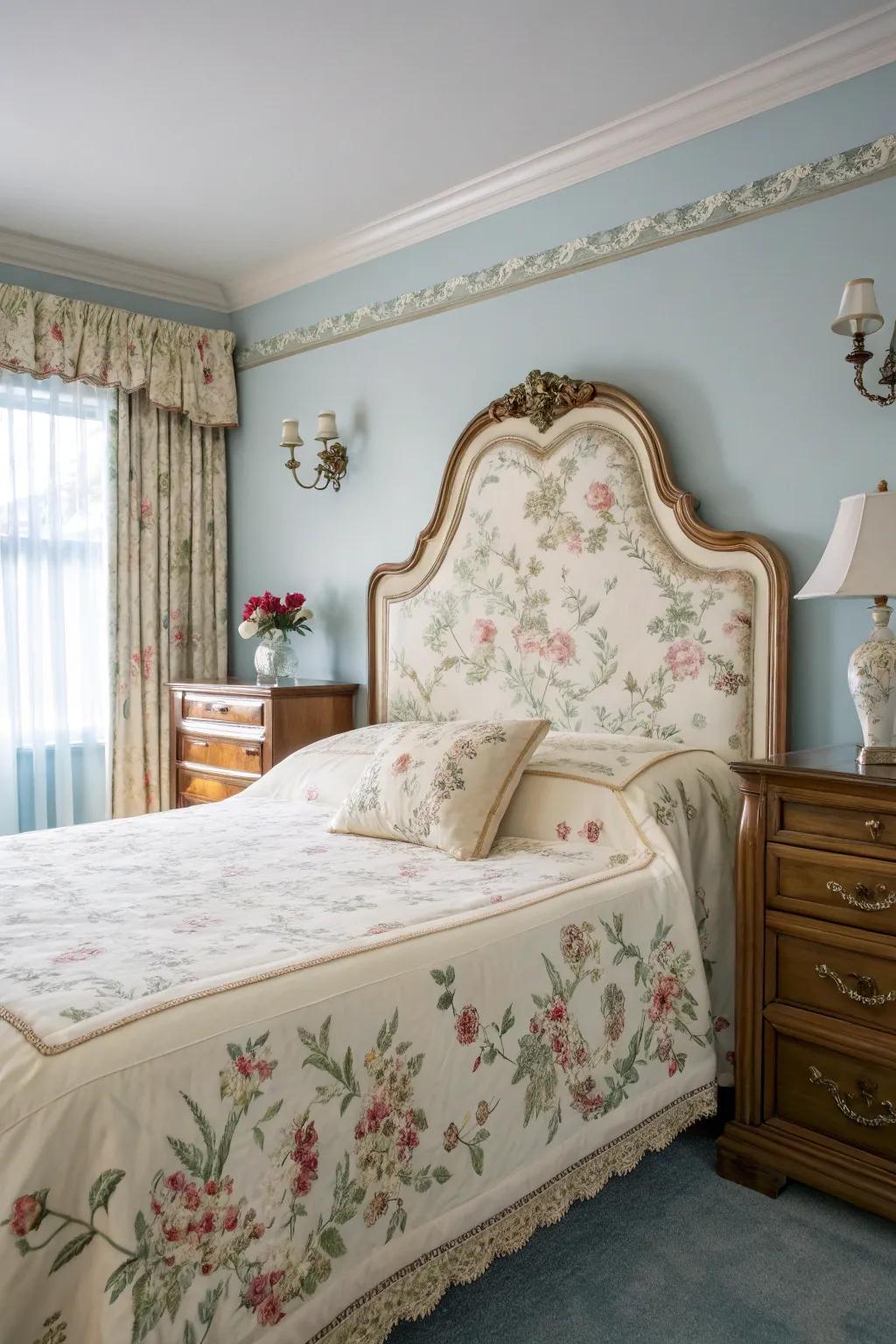 Floral patterns evoke a feeling of nostalgia and charm.